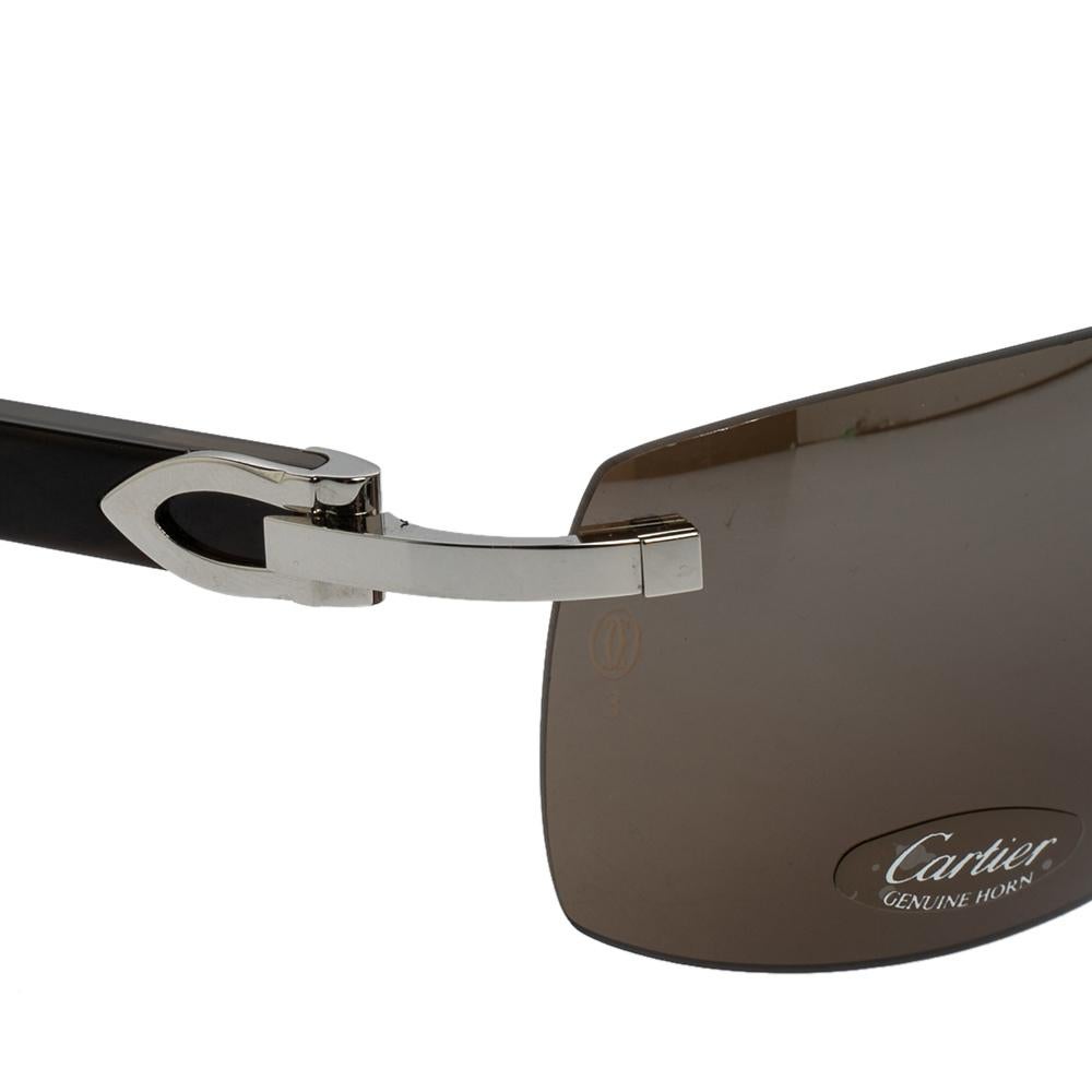 cartier c decor rimless buffalo horn frames.