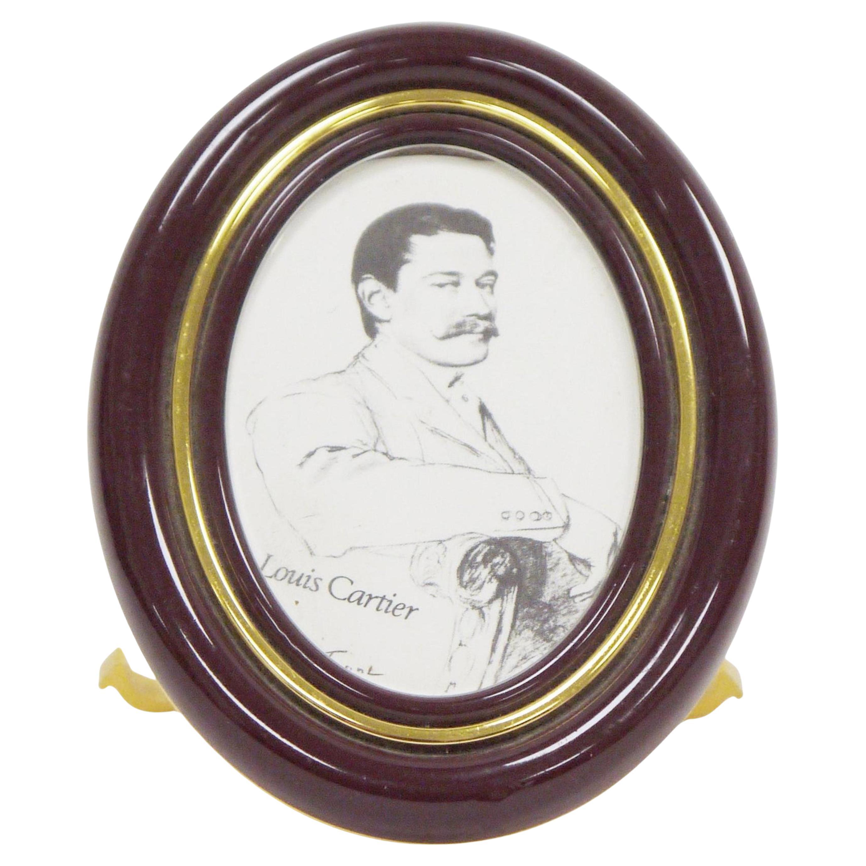 Cartier Brown And Gold Enamel Photo Frame With Semi Precious Cabochons Boxed im Angebot