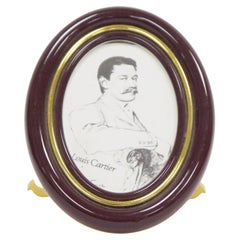 Cartier Brown And Gold Enamel Photo Frame With Semi Precious Cabochons Boxed Cartier Brown And Gold Enamel Photo Frame With Semi Precious Cabochons Boxed