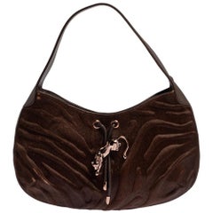 Cartier Brown Calfhair and Leather Small Panthere de Cartier Bag