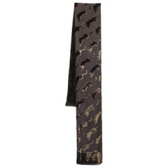 Cartier Brown Devore Panthere Silk Blend Stole