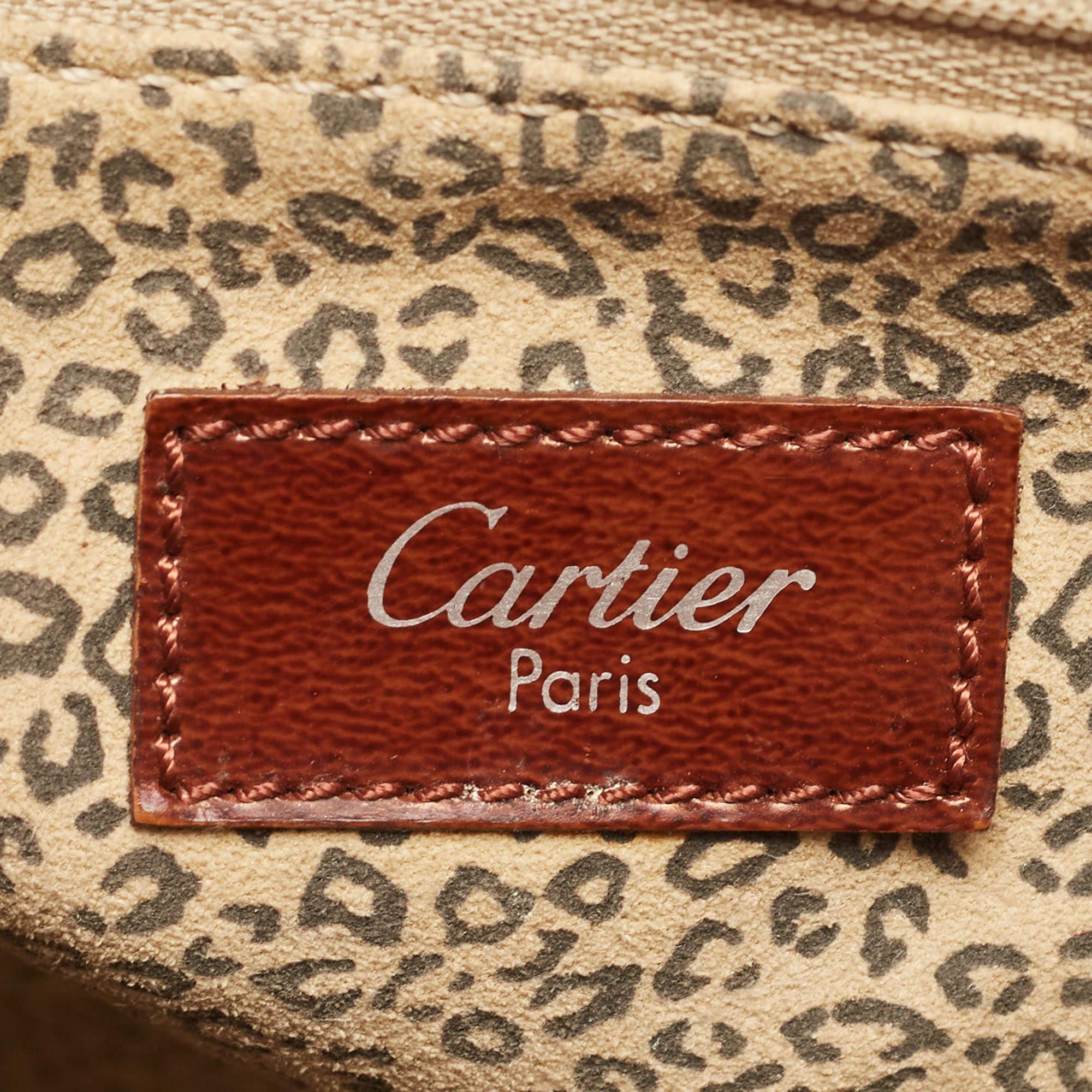  Fourre-tout Panthère en cuir brillant Brown de Cartier Pour femmes 