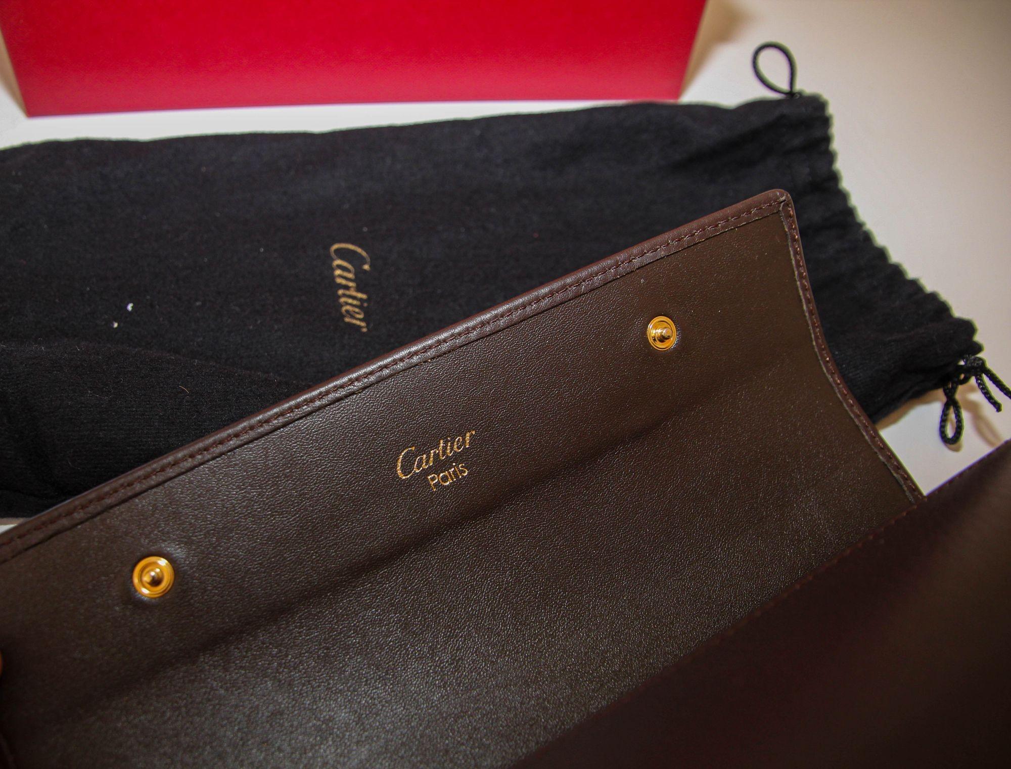 Cartier Brown Leather Gold Hardware Travel Watch Storage Case (Étui de voyage pour montres en cuir brun) 6