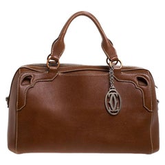 Cartier Brown Leather Marcello de Cartier Bowler Bag