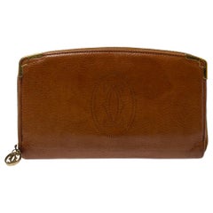 Cartier Brown Leather Marcello Zip Around Wallet
