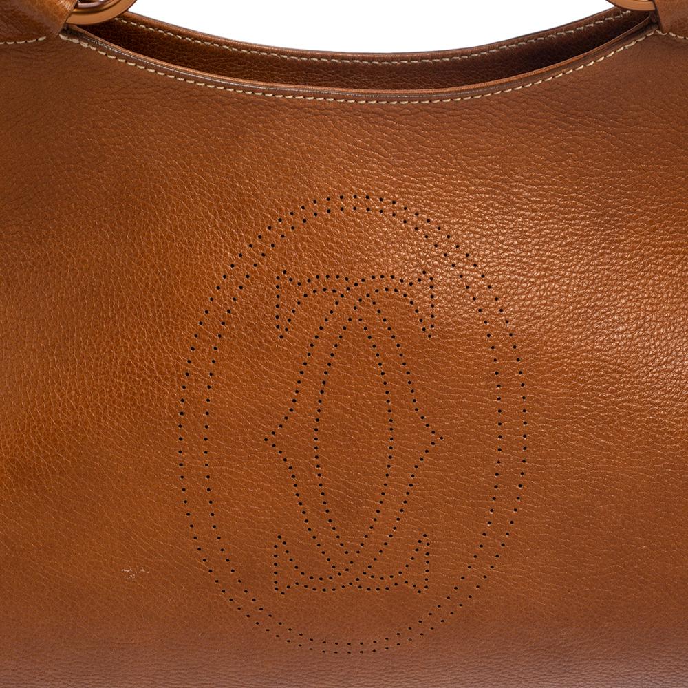 Cartier Brown Leather Medium Marcello de Cartier Bag 8