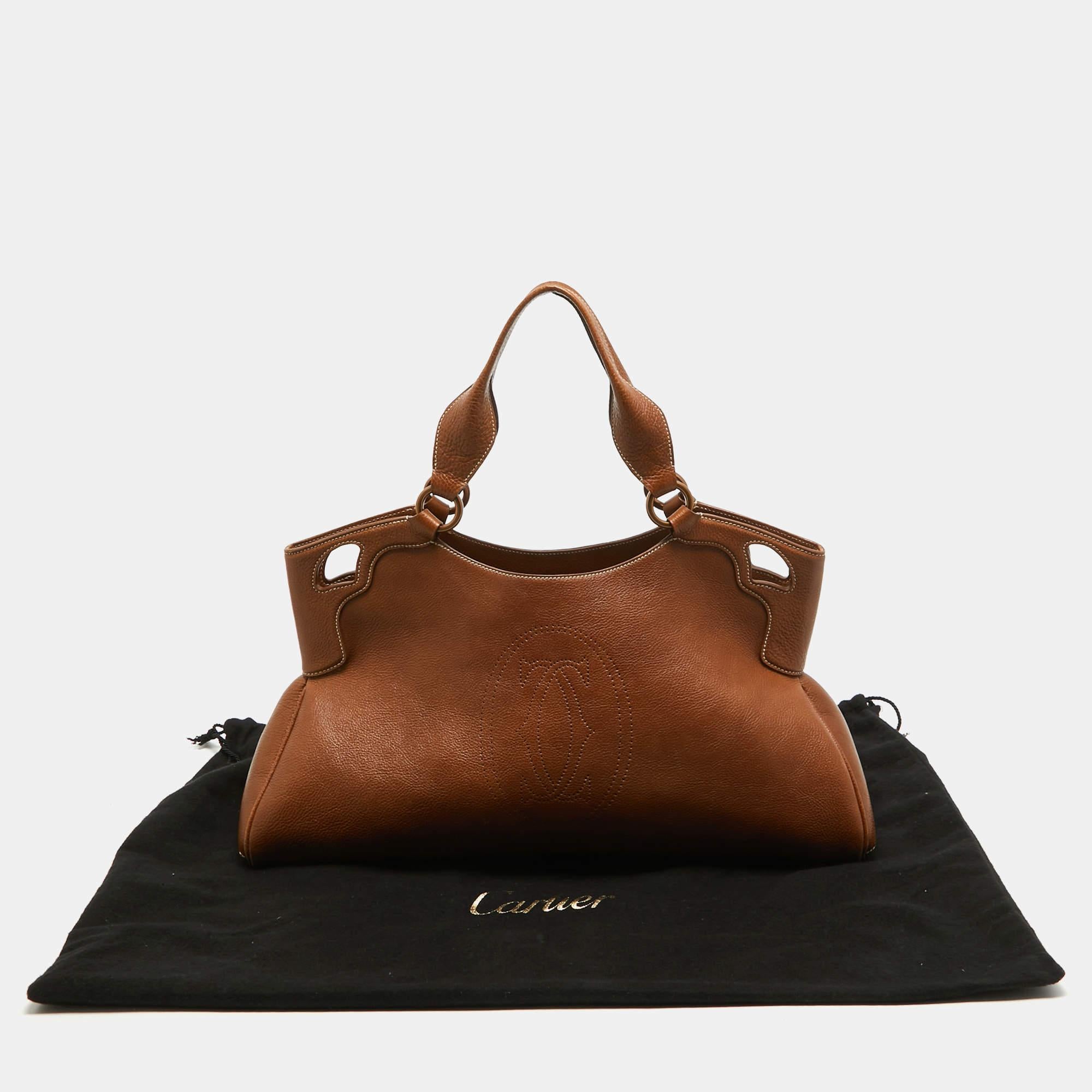 Cartier Brown Leather Medium Marcello de Cartier Bag 9