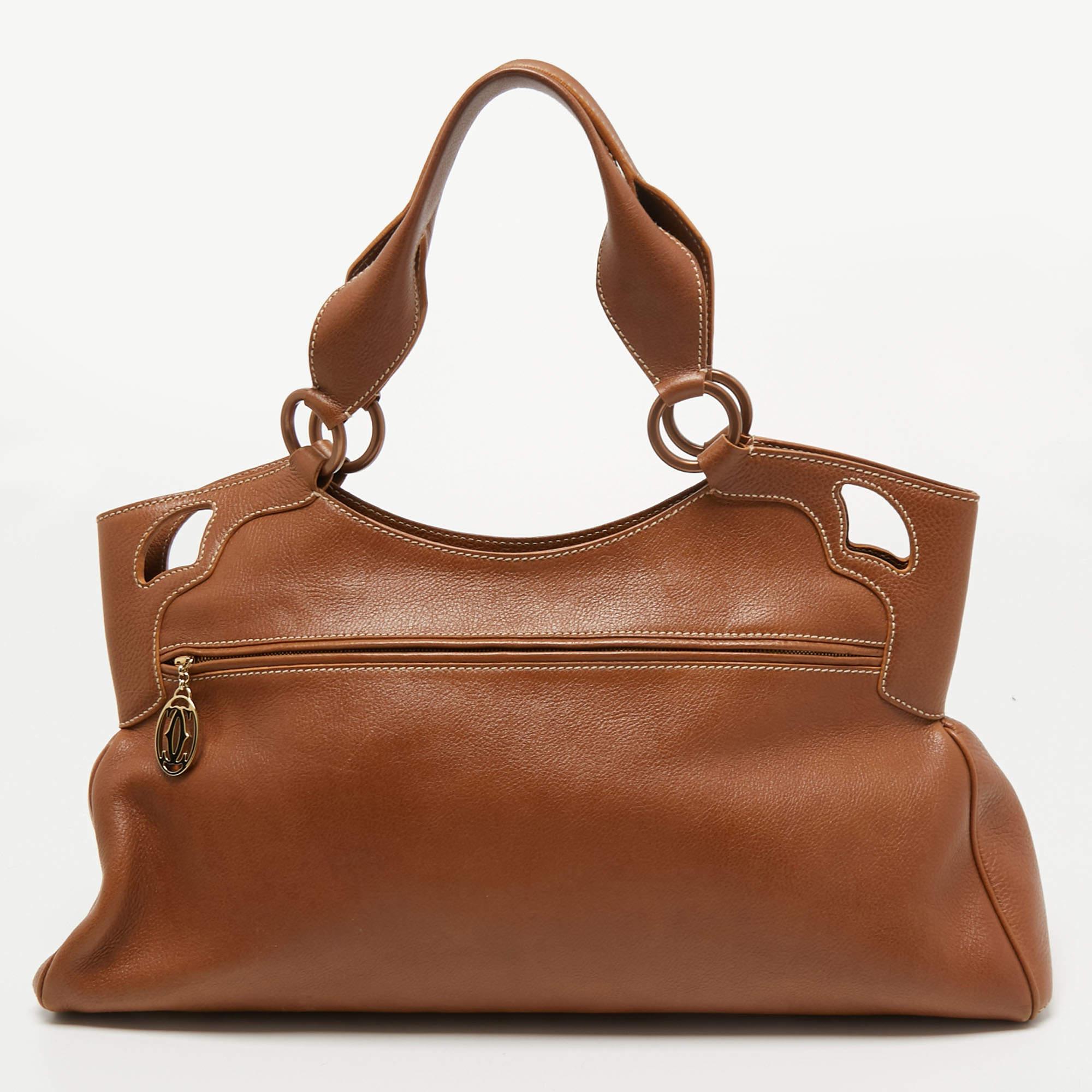 Cartier Brown Leather Medium Marcello de Cartier Bag 9