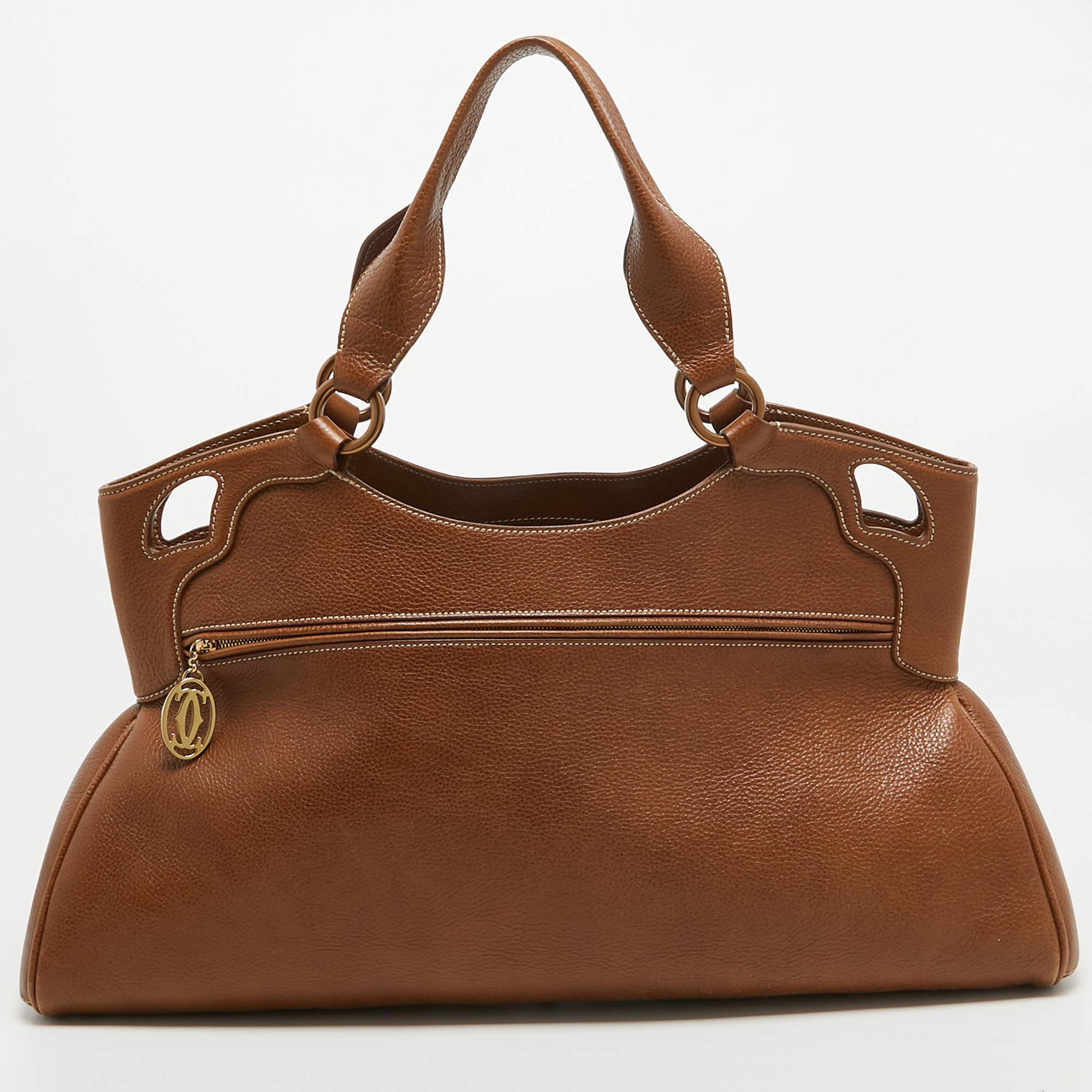 Women's Cartier Brown Leather Medium Marcello de Cartier Bag