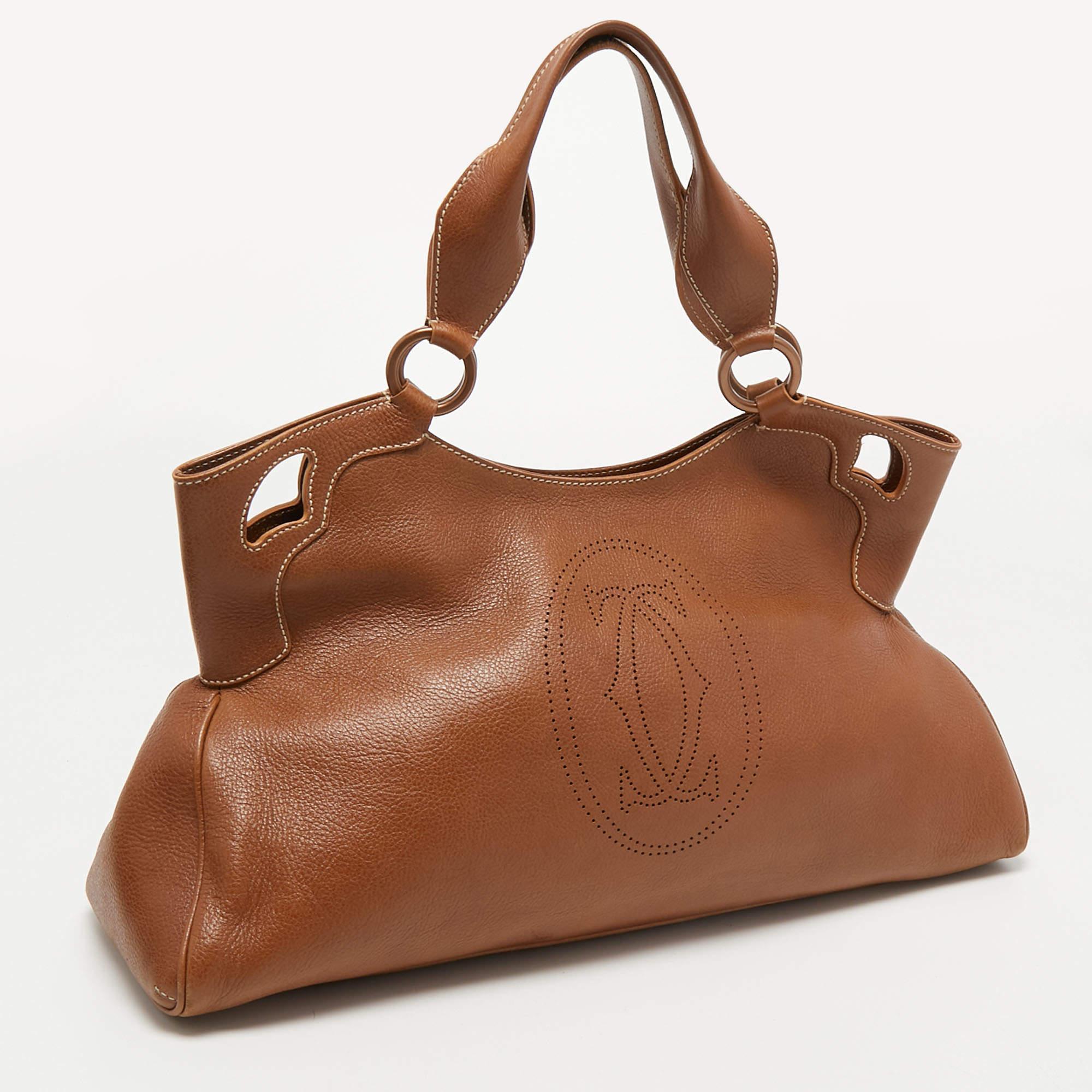 Cartier Brown Leather Medium Marcello de Cartier Bag 1