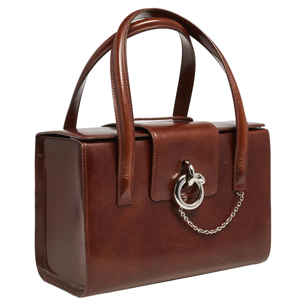 Women's Cartier Brown Leather Panthere Box Bag