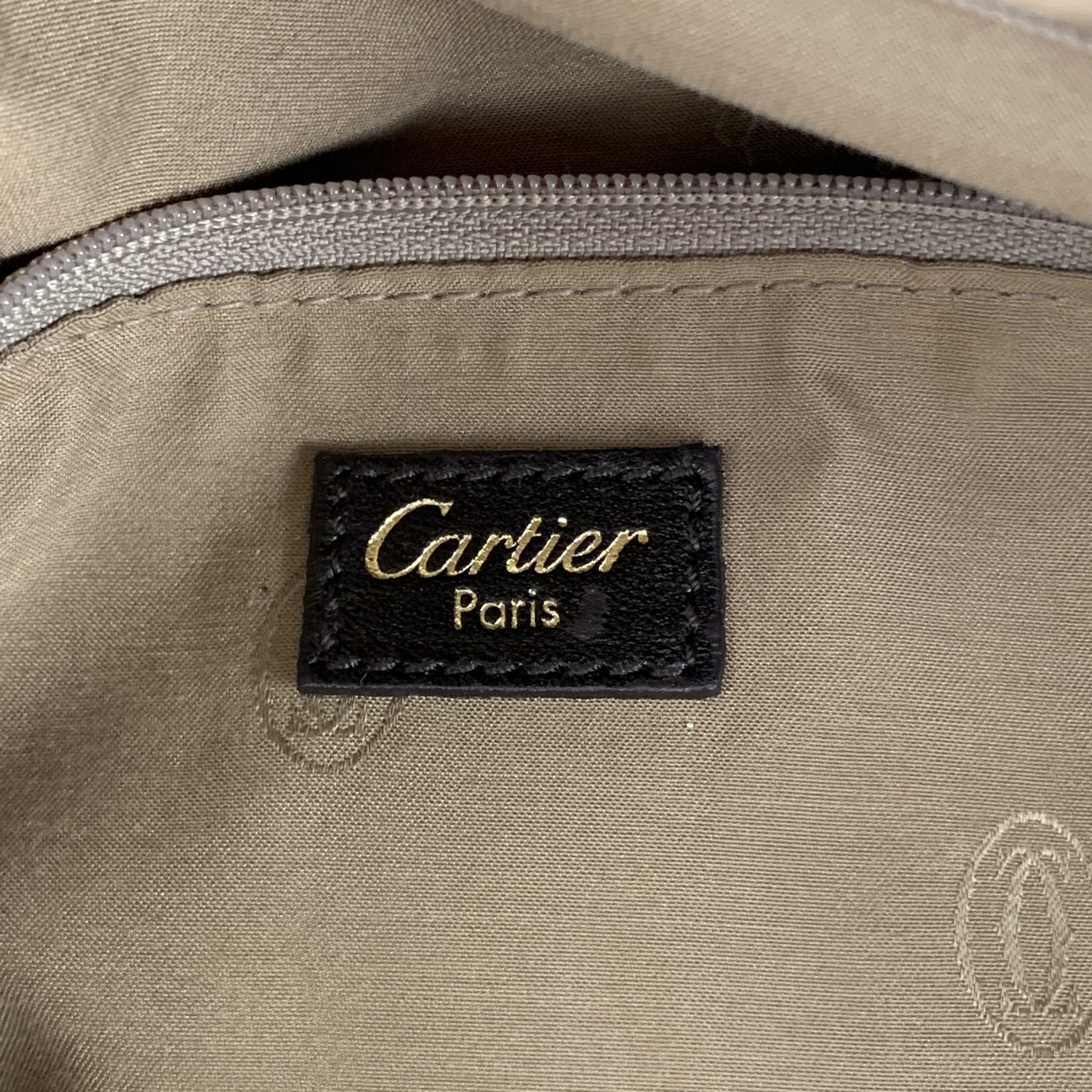 CARTIER Brown Leopard Print Fur Top Handle Marcello de Cartier Handbag 1