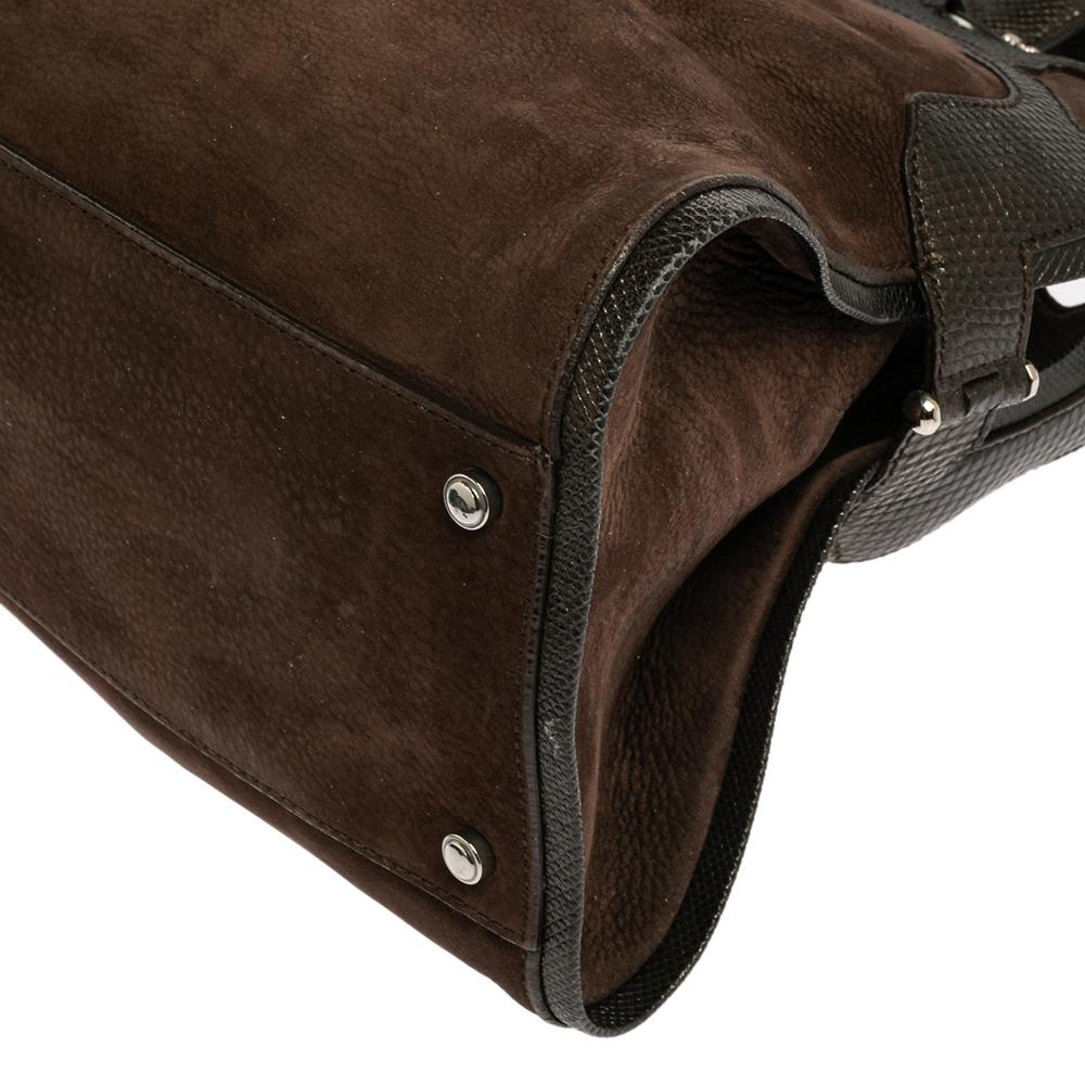 Cartier Brown Suede and Leather Medium Marcello de Cartier Bag 4