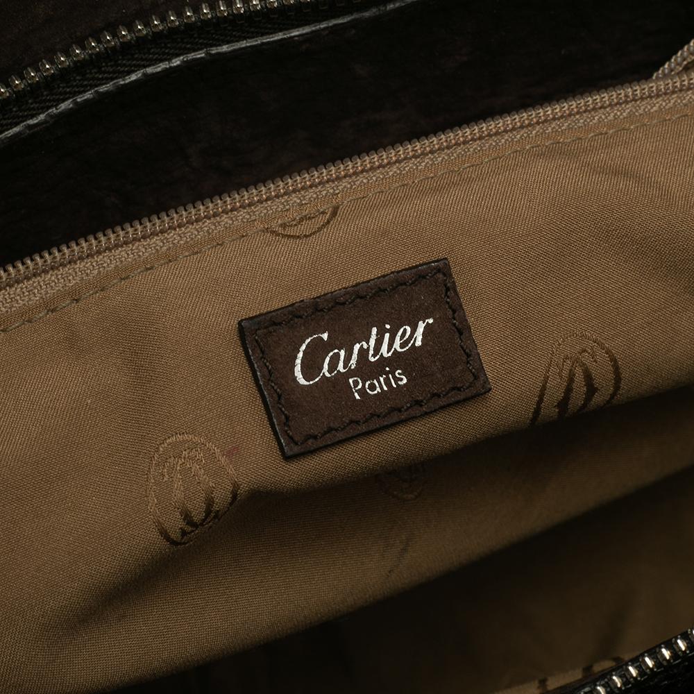 Cartier Brown Suede and Leather Medium Marcello de Cartier Bag 1