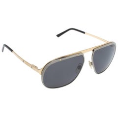 Cartier Brushed Metal/ Grey Polarized Santos de Cartier Aviator Sunglasses