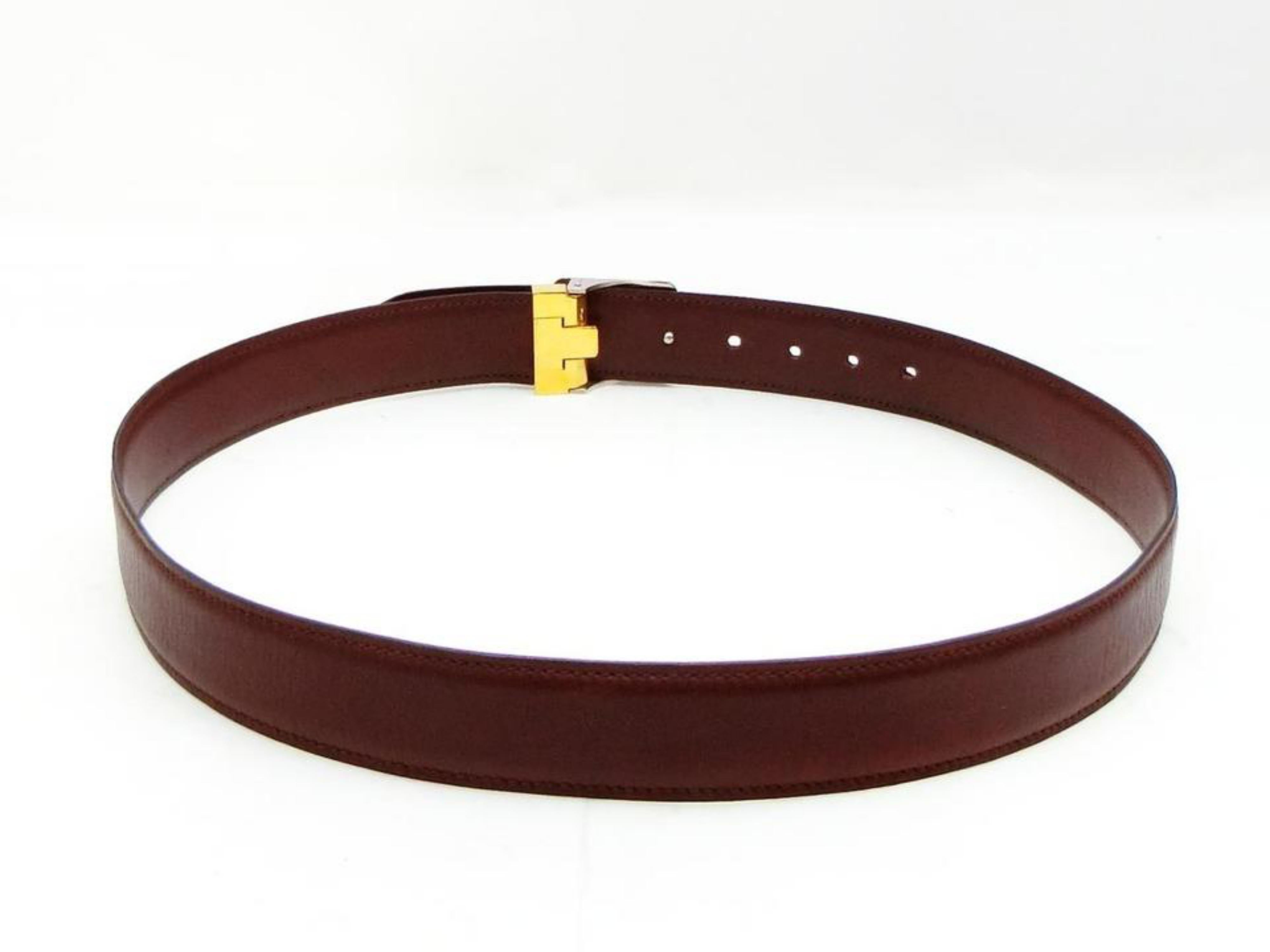Cartier Burgundy Bordeaux Santos Logo 229646 Belt For Sale 3