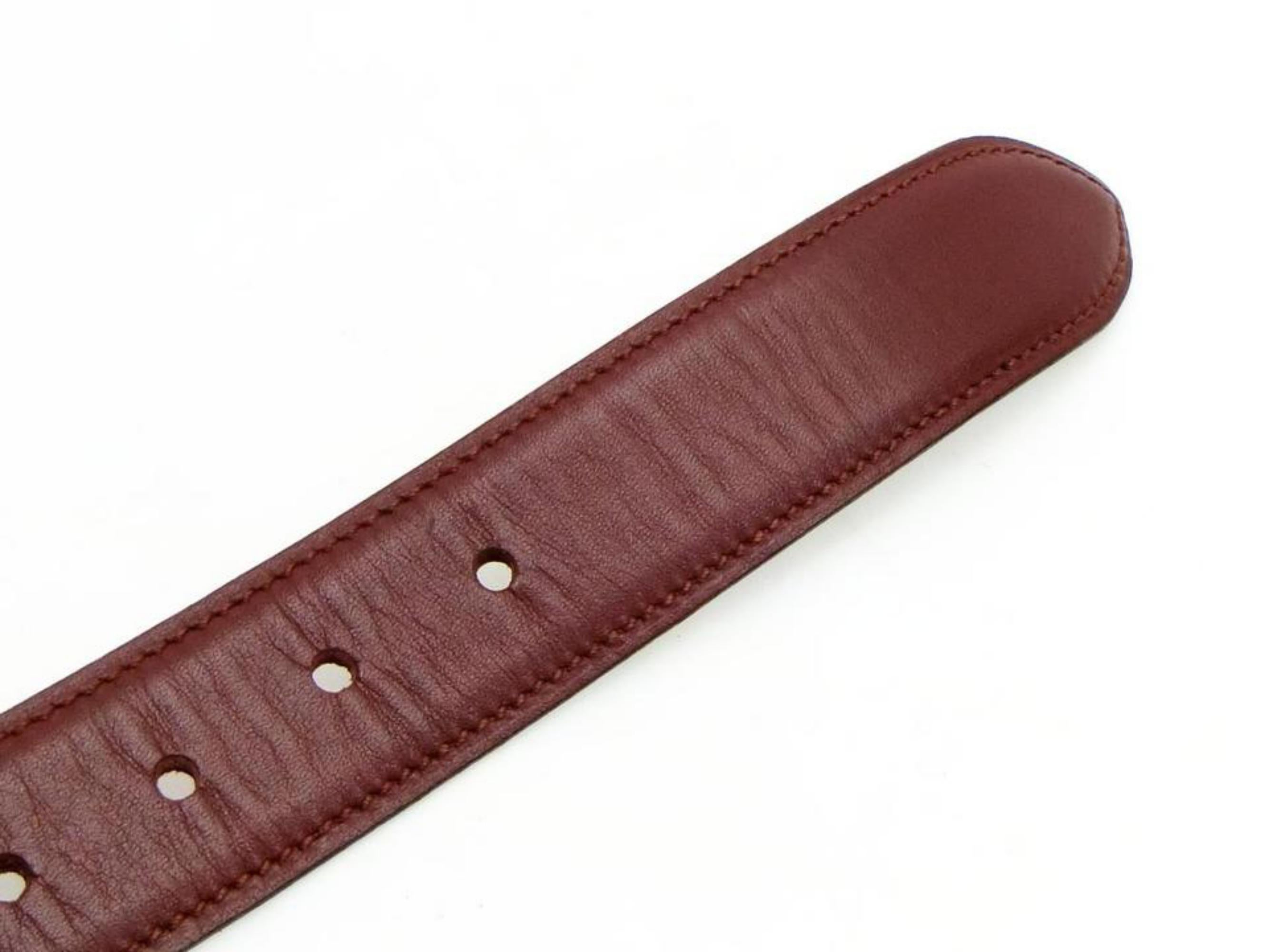 Cartier Burgundy Bordeaux Santos Logo 229646 Belt For Sale 4