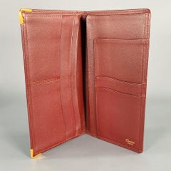 CARTIER Burgundy Gold Checkbook Wallet