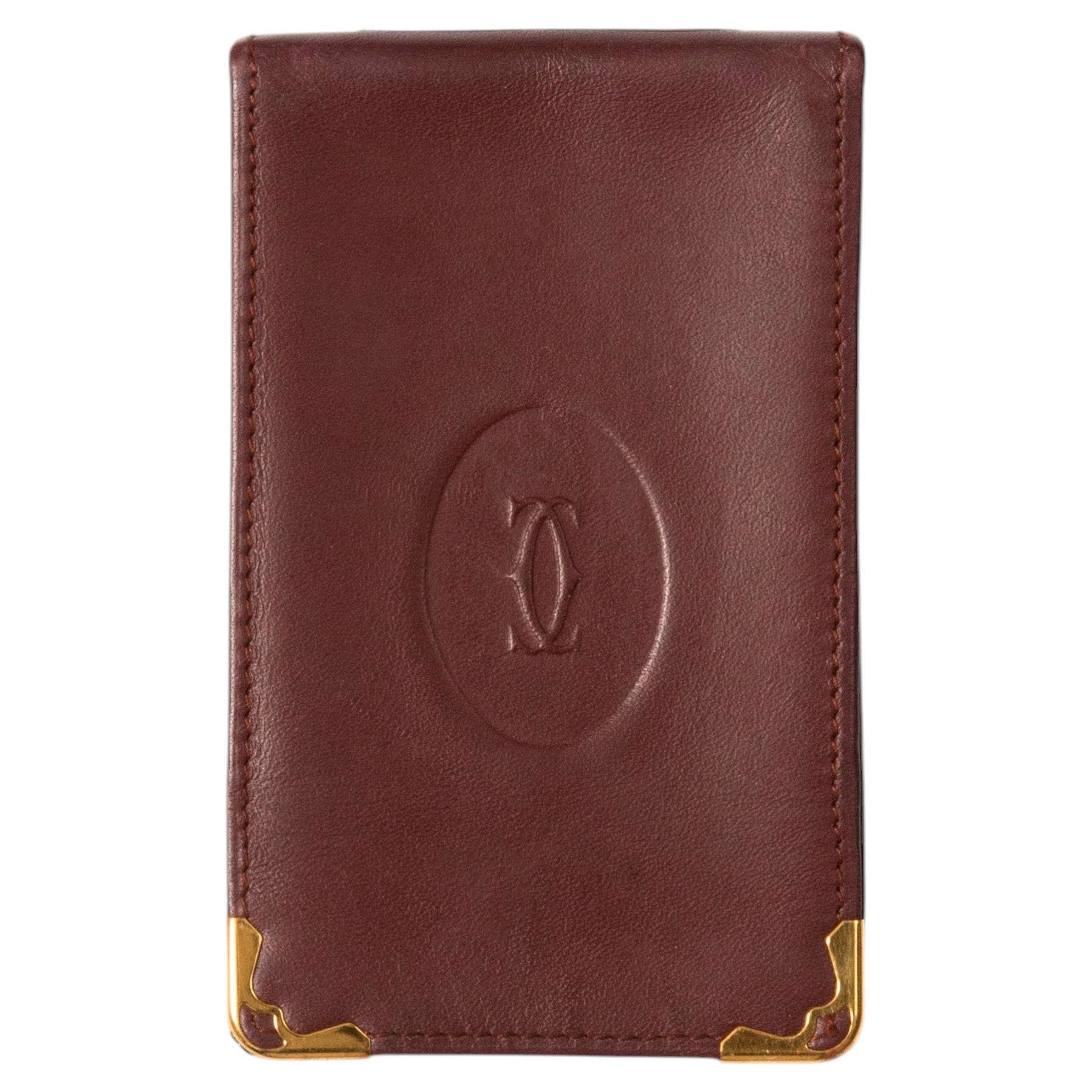 Cartier Burgundy Leather Cigarette Case at 1stDibs
