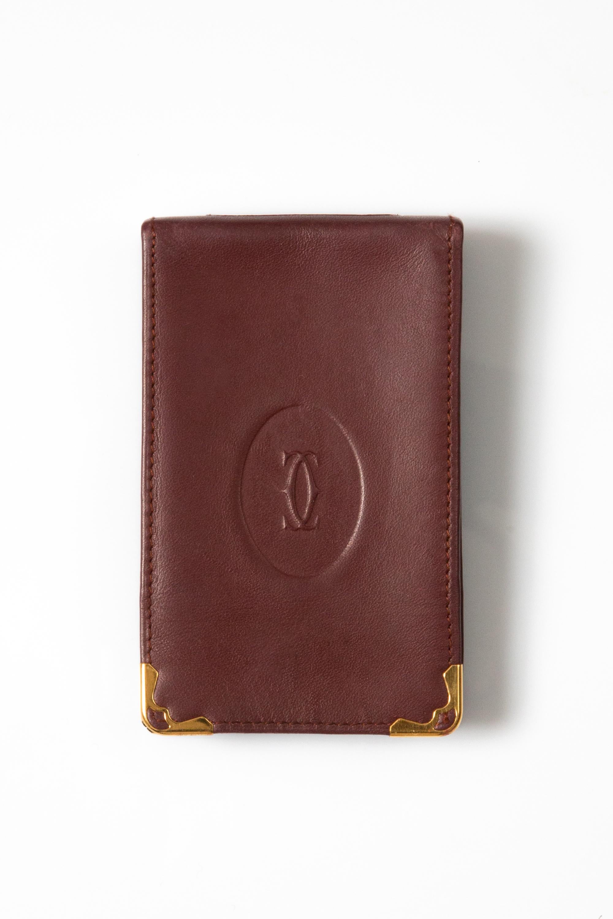 Cartier Burgundy Leather Cigarette Case at 1stDibs