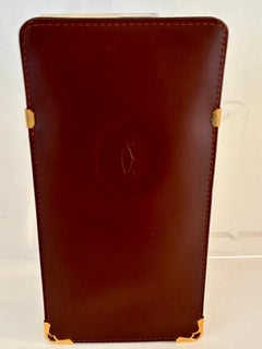 Cartier Estuche para gafas de cuero burdeos Made in France Años 80