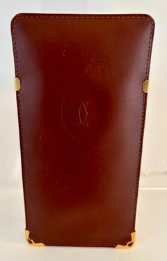 Cartier Burgundy Leather Eyewear Case Made in France 1980s
