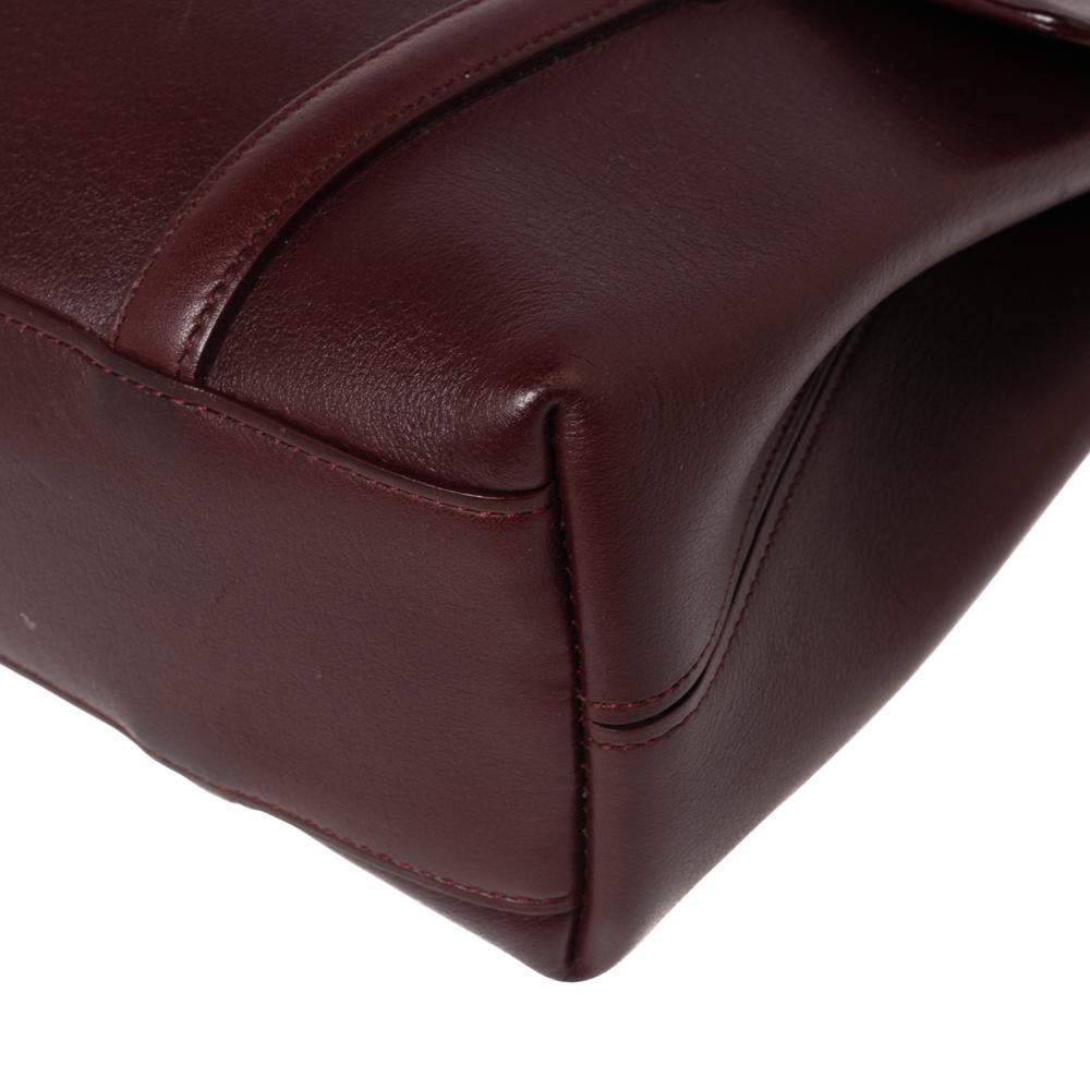 Women's Cartier Burgundy Leather Happy Birthday Cabochon Flap Bag