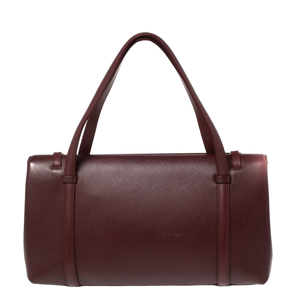 Cartier Burgundy Leather Happy Birthday Cabochon Flap Bag 3