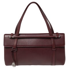 Cartier Burgundy Leather Happy Birthday Cabochon Flap Bag