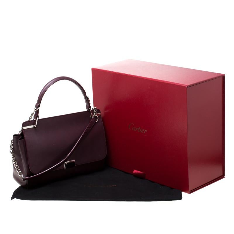 Cartier - Sac à poignée en cuir Jeanne bordeaux Toussaint 3