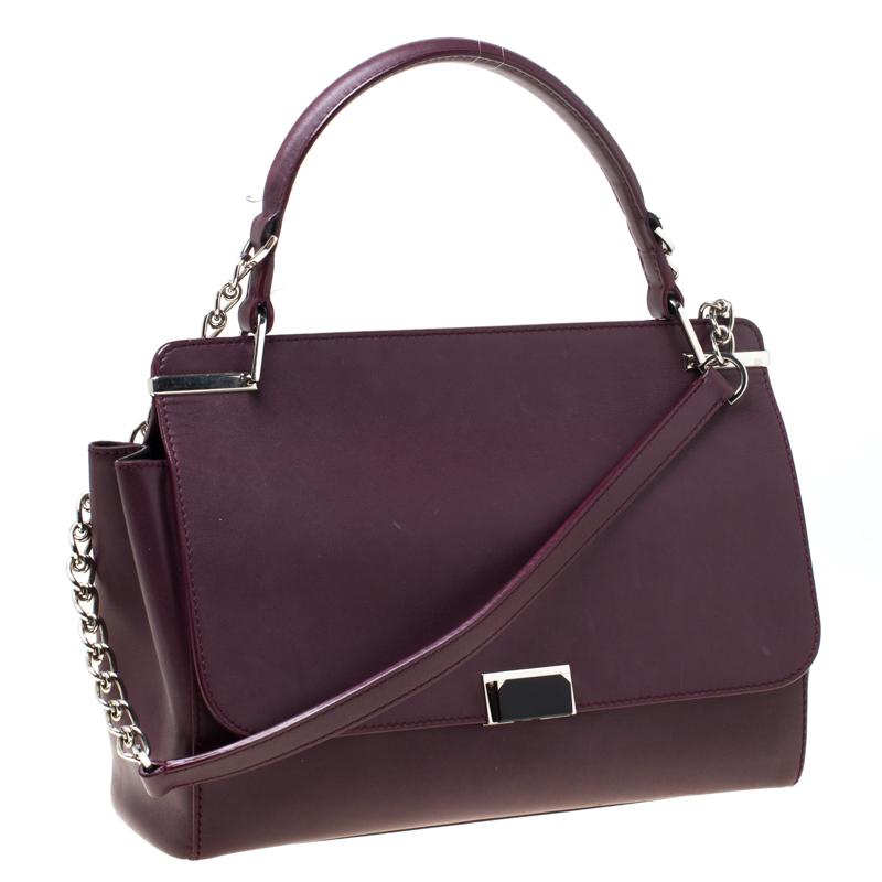 Cartier Burgundy Leather Jeanne Toussaint Top Handle Bag For Sale at ...