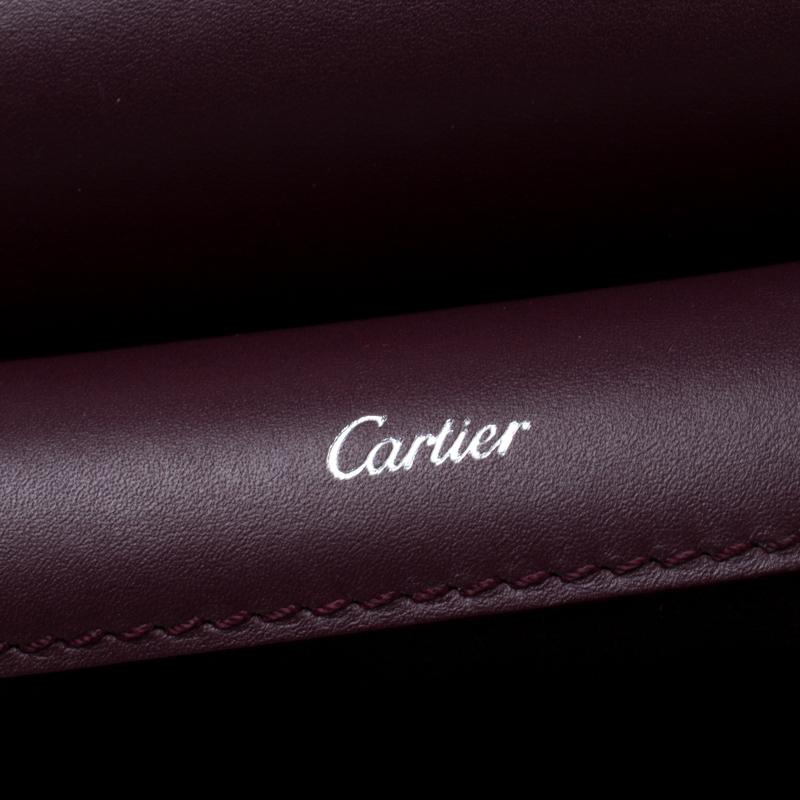 Cartier - Sac à poignée en cuir Jeanne bordeaux Toussaint Bon état à Dubai, Al Qouz 2