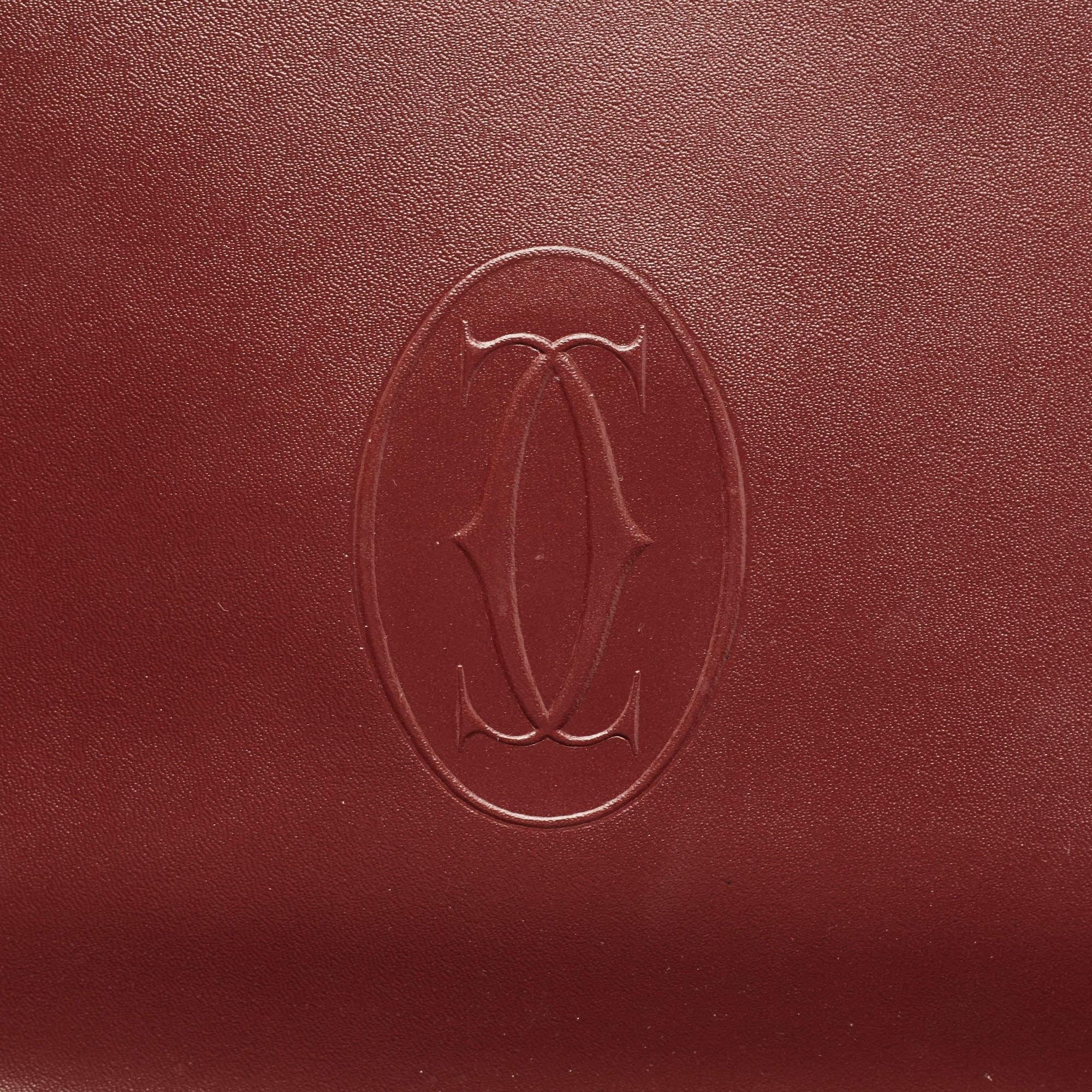 Cartier Burgundy Leather Le Must De Cartier Top Handle Bag 6