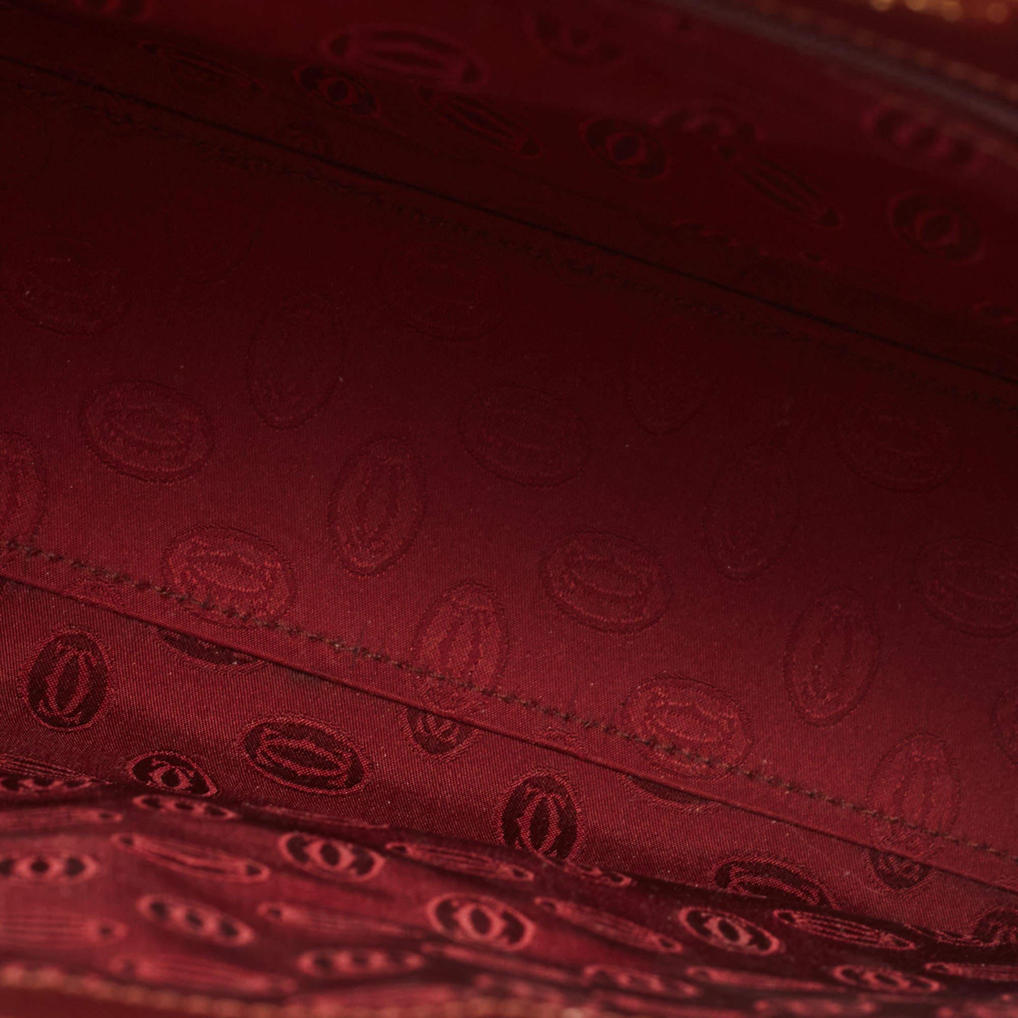 Cartier Burgundy Leather Le Must De Cartier Top Handle Bag 8