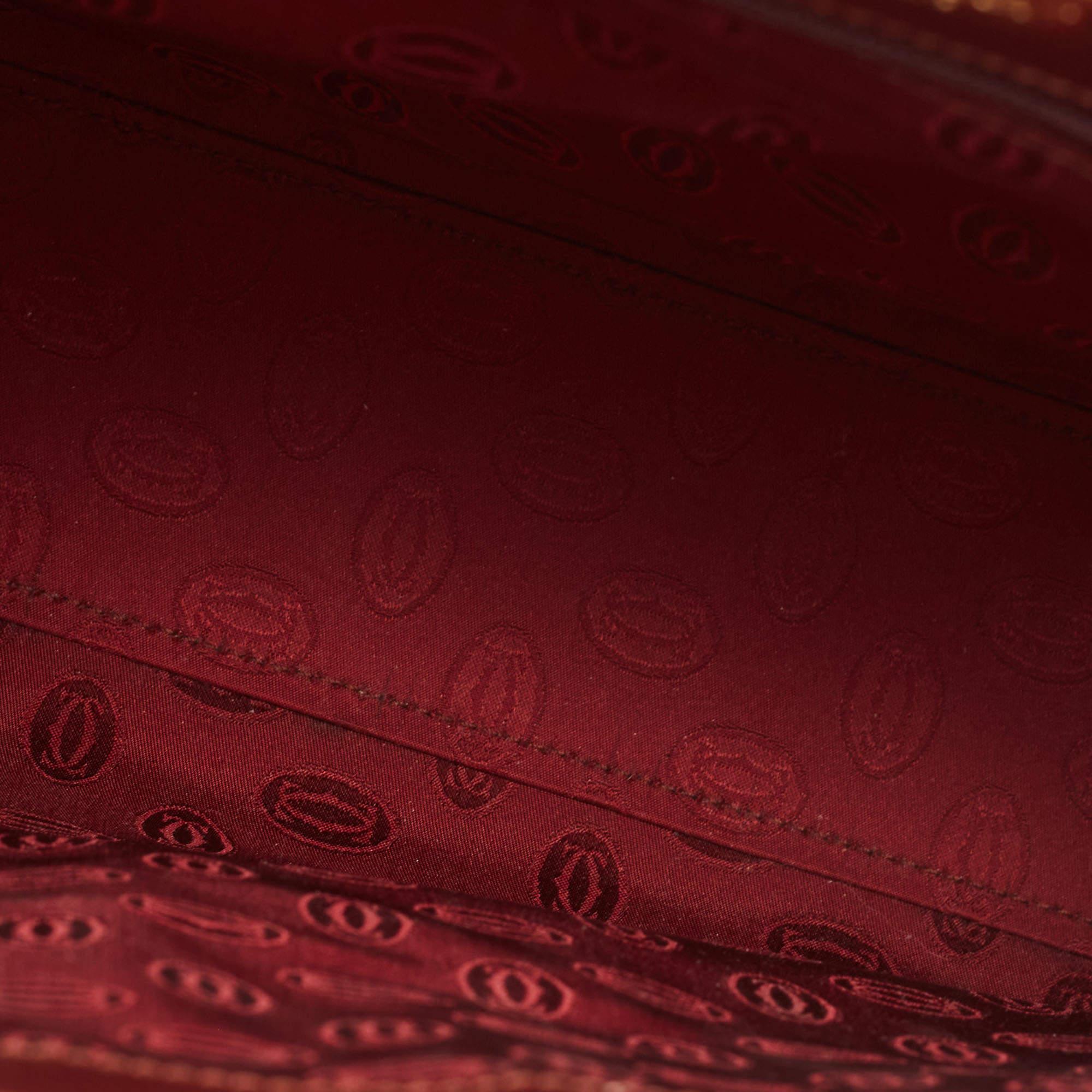 Cartier Burgundy Leather Le Must De Cartier Top Handle Bag 8