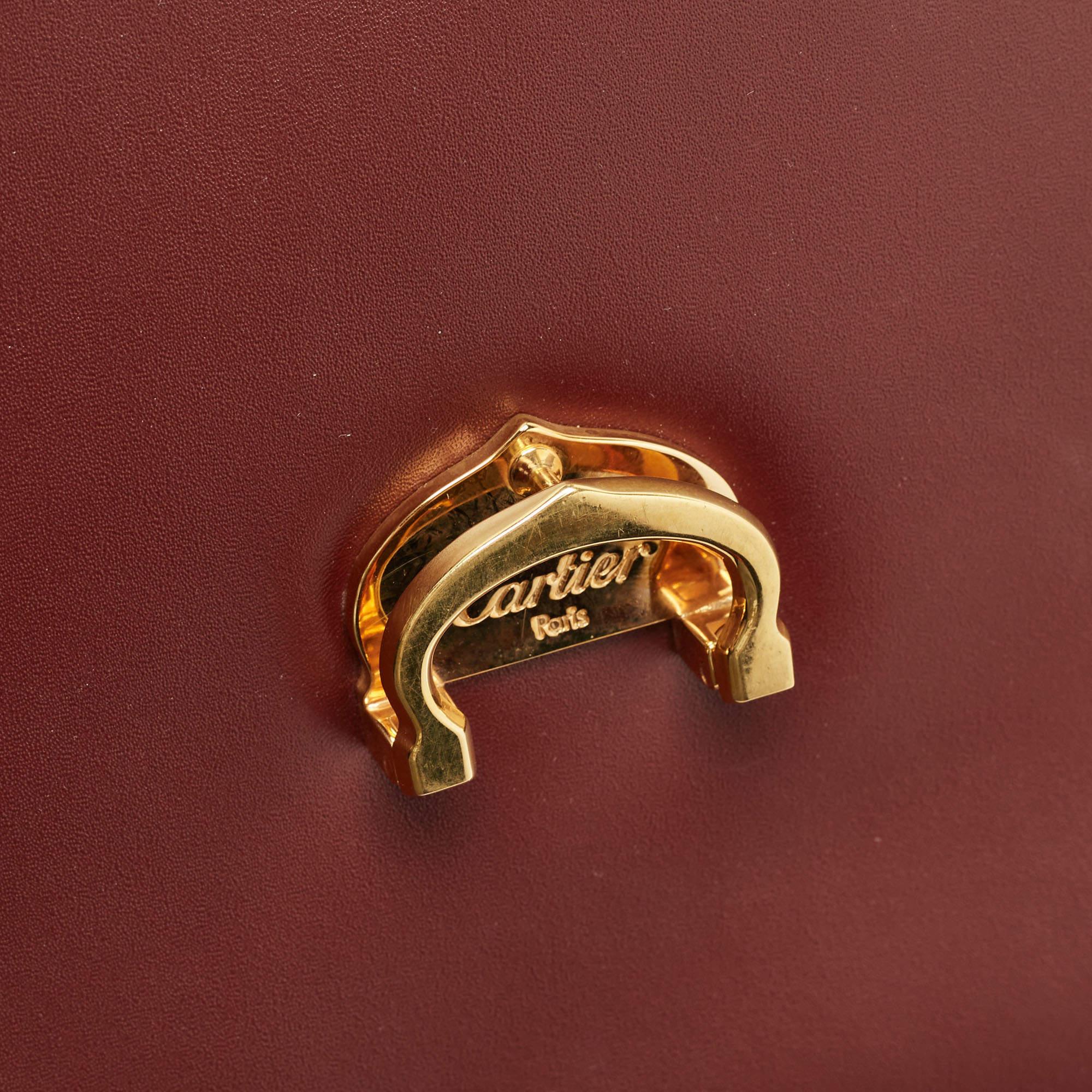 Cartier Burgundy Leather Le Must De Cartier Top Handle Bag 9