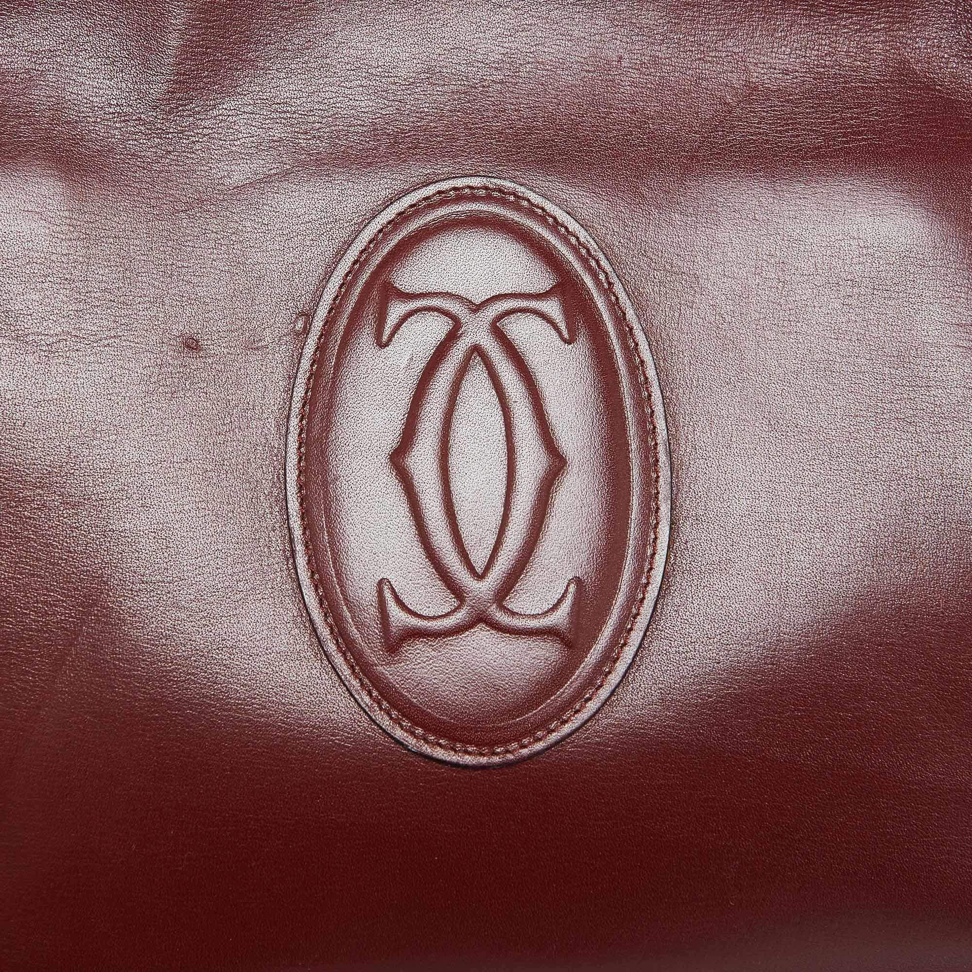 Women's Cartier Burgundy Leather Les Must de Cartier Shoulder Bag For Sale