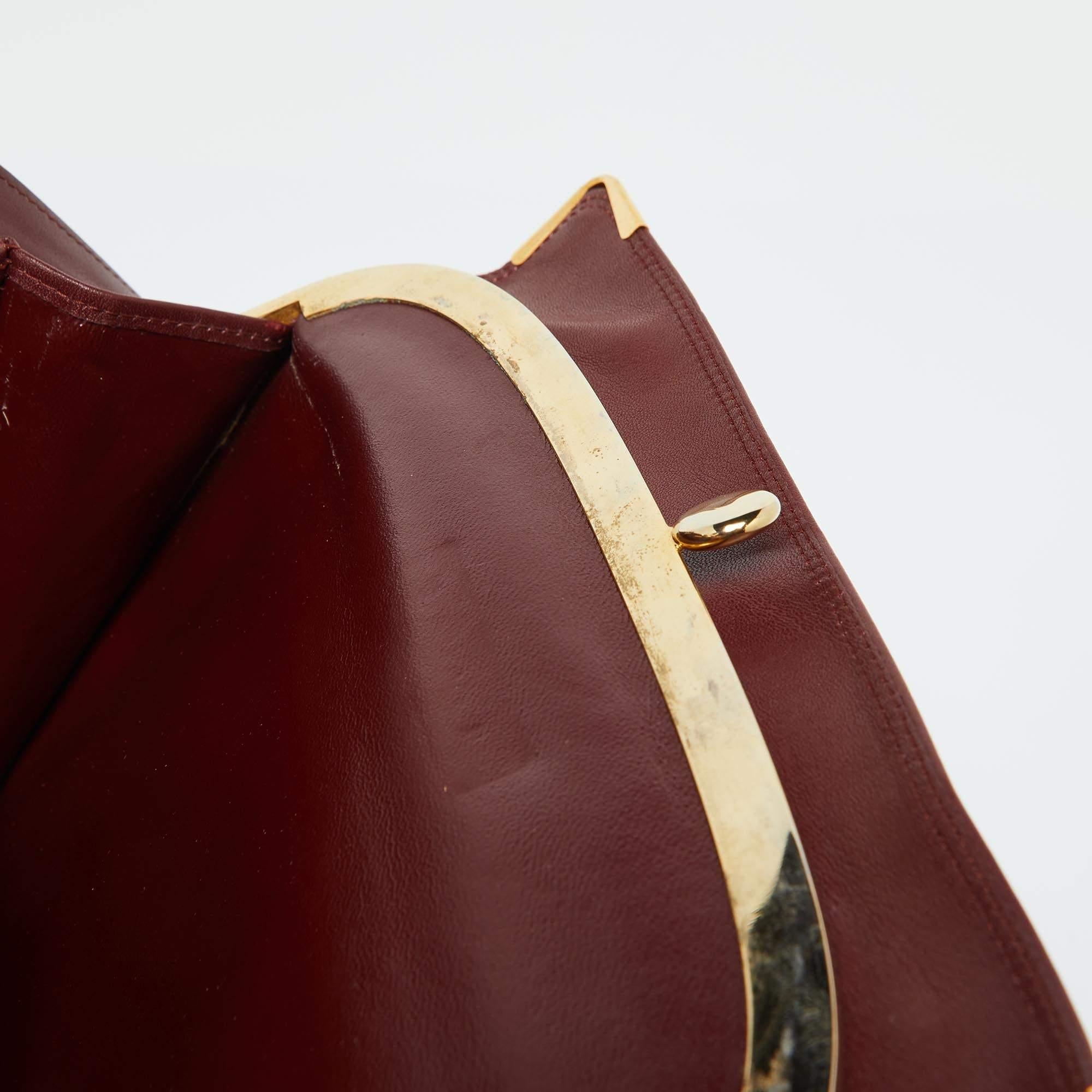 Cartier Burgundy Leather Les Must de Cartier Shoulder Bag For Sale 2