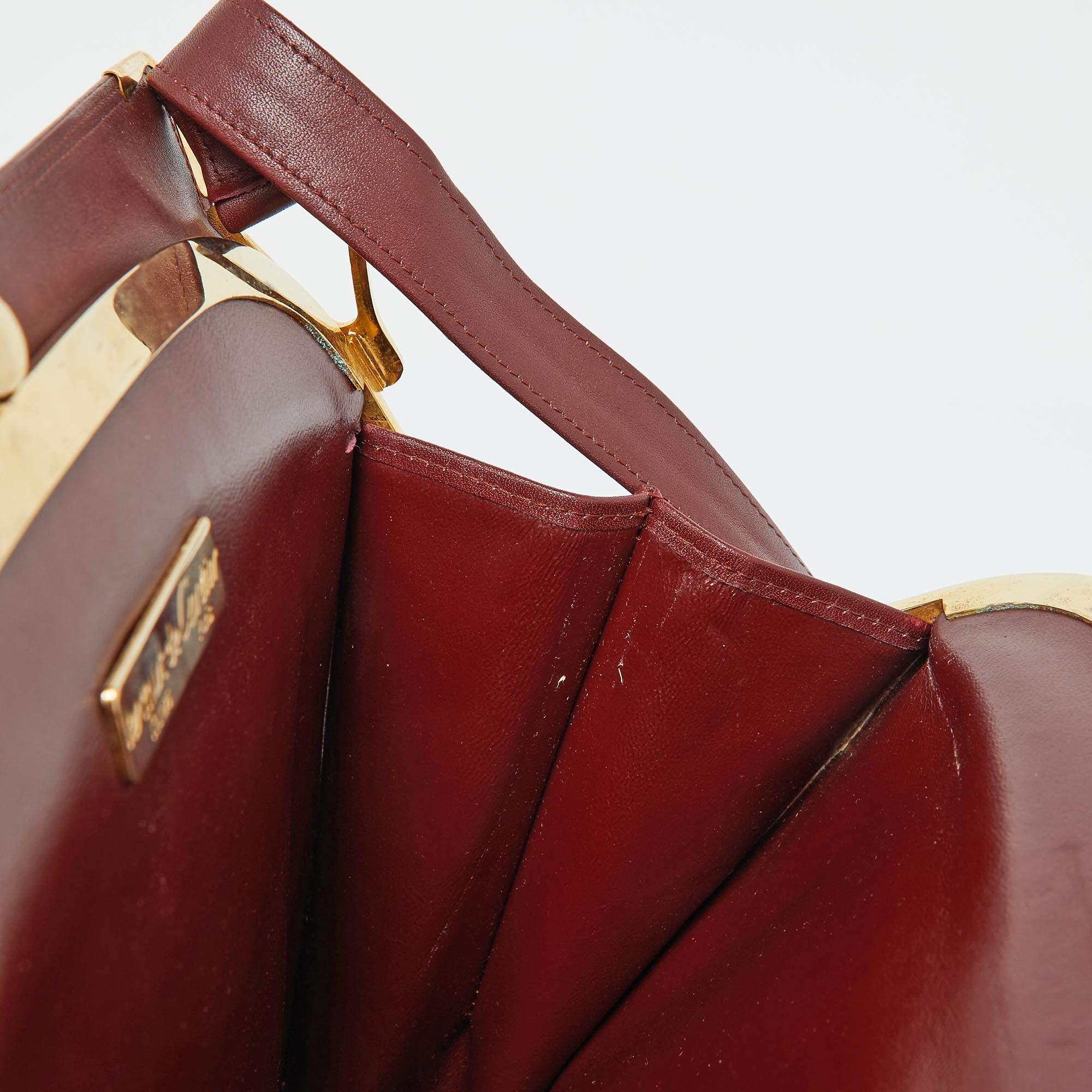 Cartier Burgundy Leather Les Must de Cartier Shoulder Bag For Sale 3