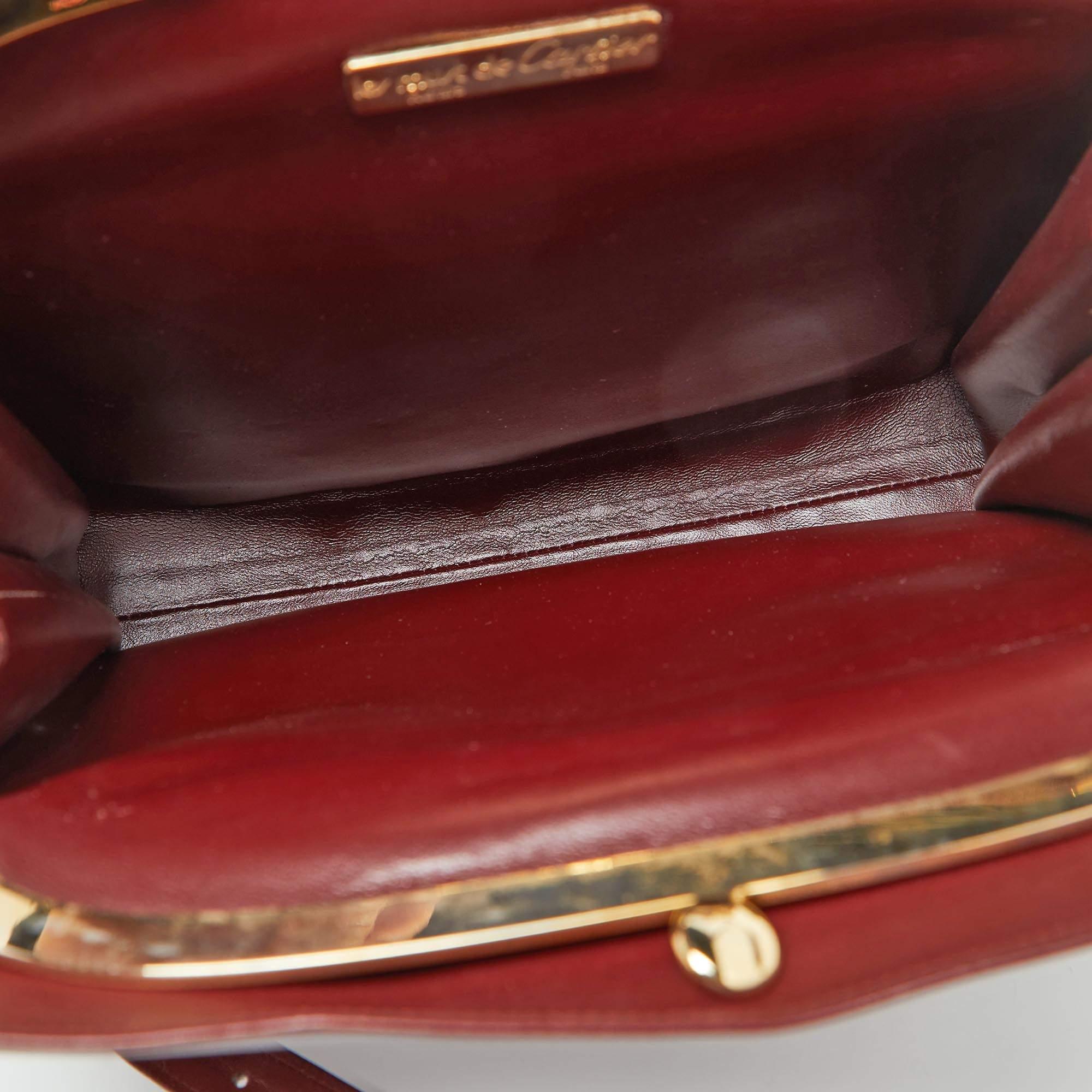 Cartier Burgundy Leather Les Must de Cartier Shoulder Bag For Sale 4