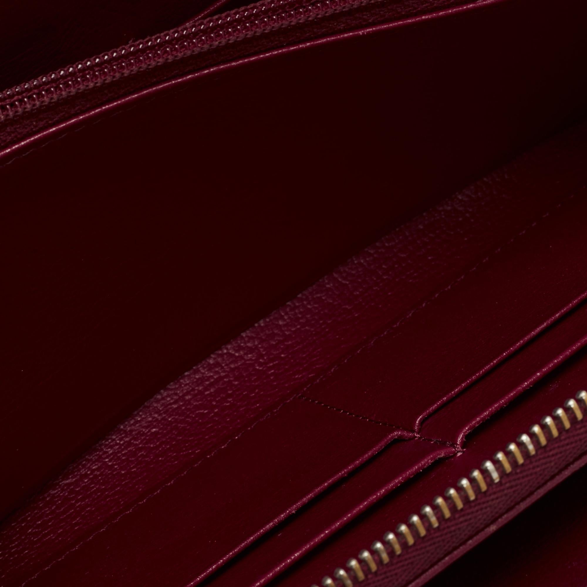 Cartier Burgundy Leather Marcello Zip Around Wallet 2