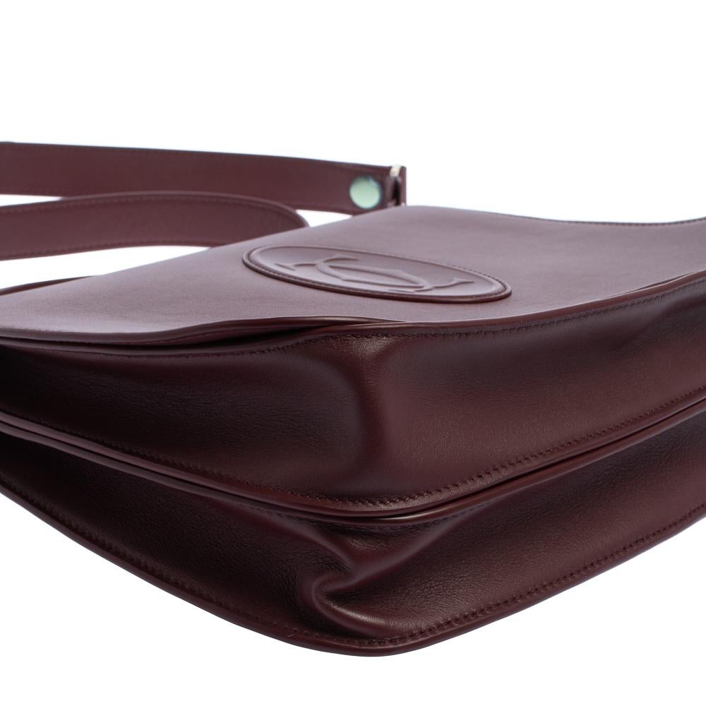 Cartier Burgundy Leather Medium Must de Cartier Flap Bag 5
