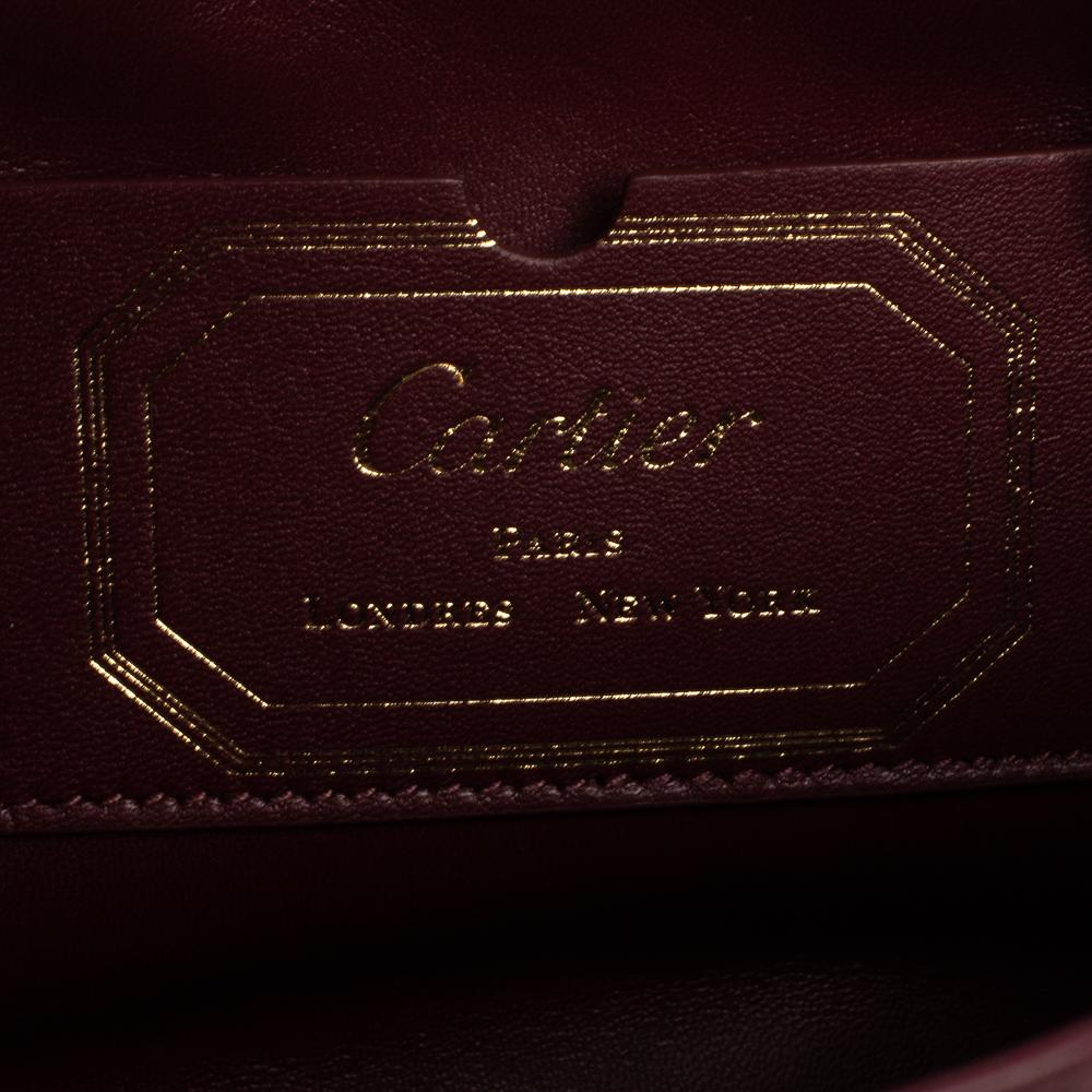 Cartier Burgundy Leather Medium Must de Cartier Flap Bag 2