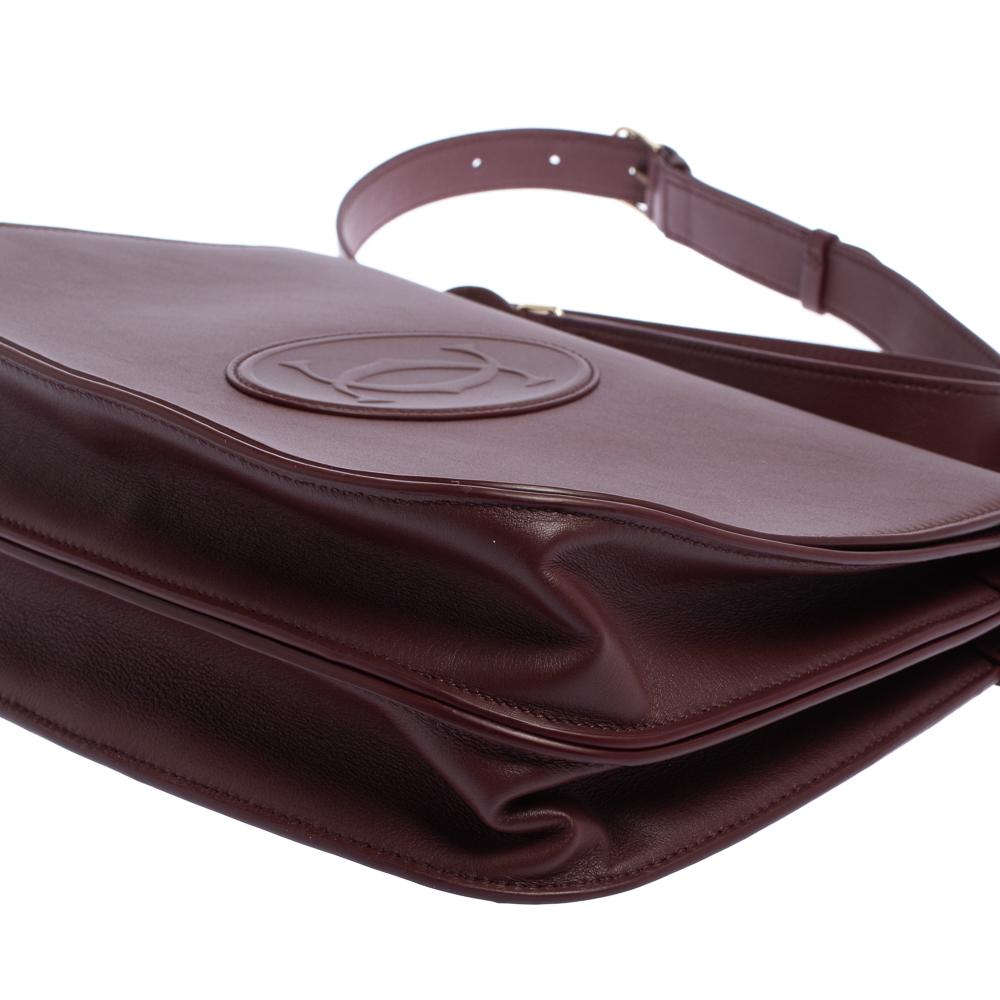 Cartier Burgundy Leather Medium Must de Cartier Flap Bag 3