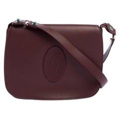 Cartier Burgundy Leather Medium Must de Cartier Flap Bag