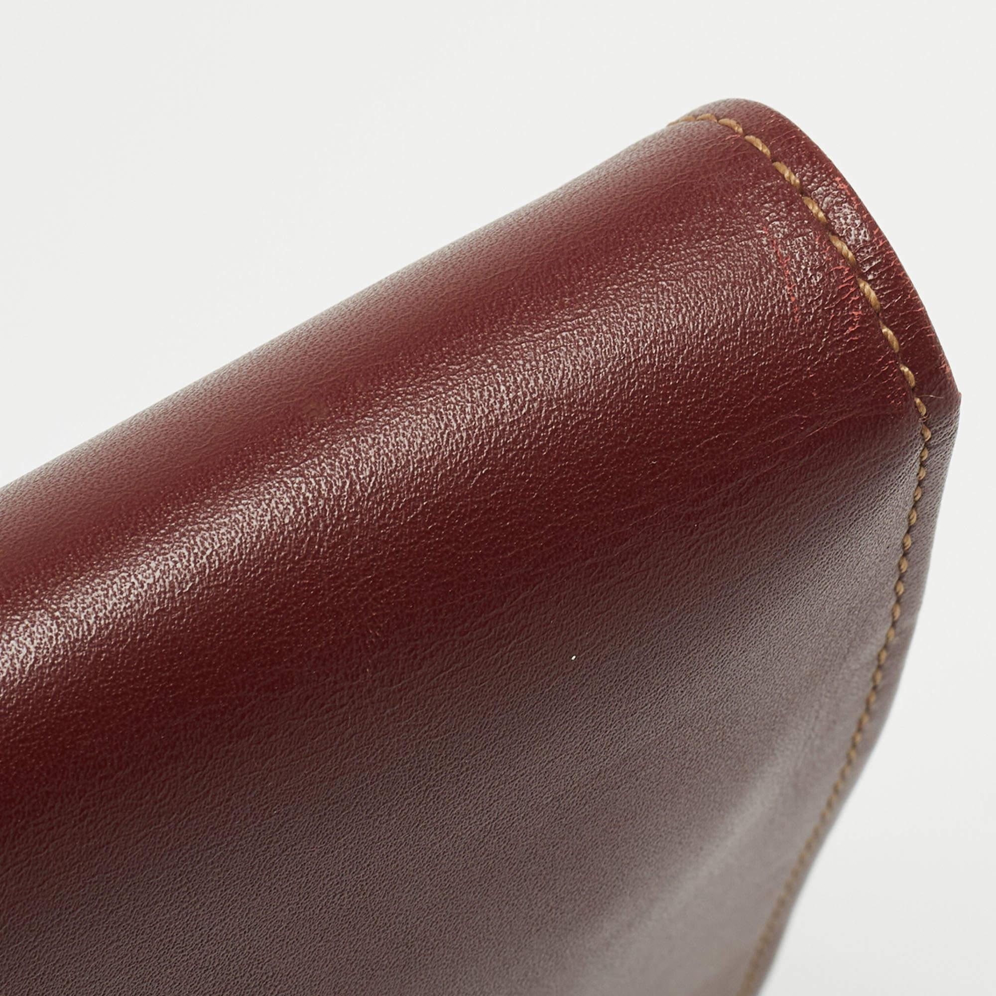 Cartier Burgundy Leather Must 21 de Cartier Flap Clutch 6