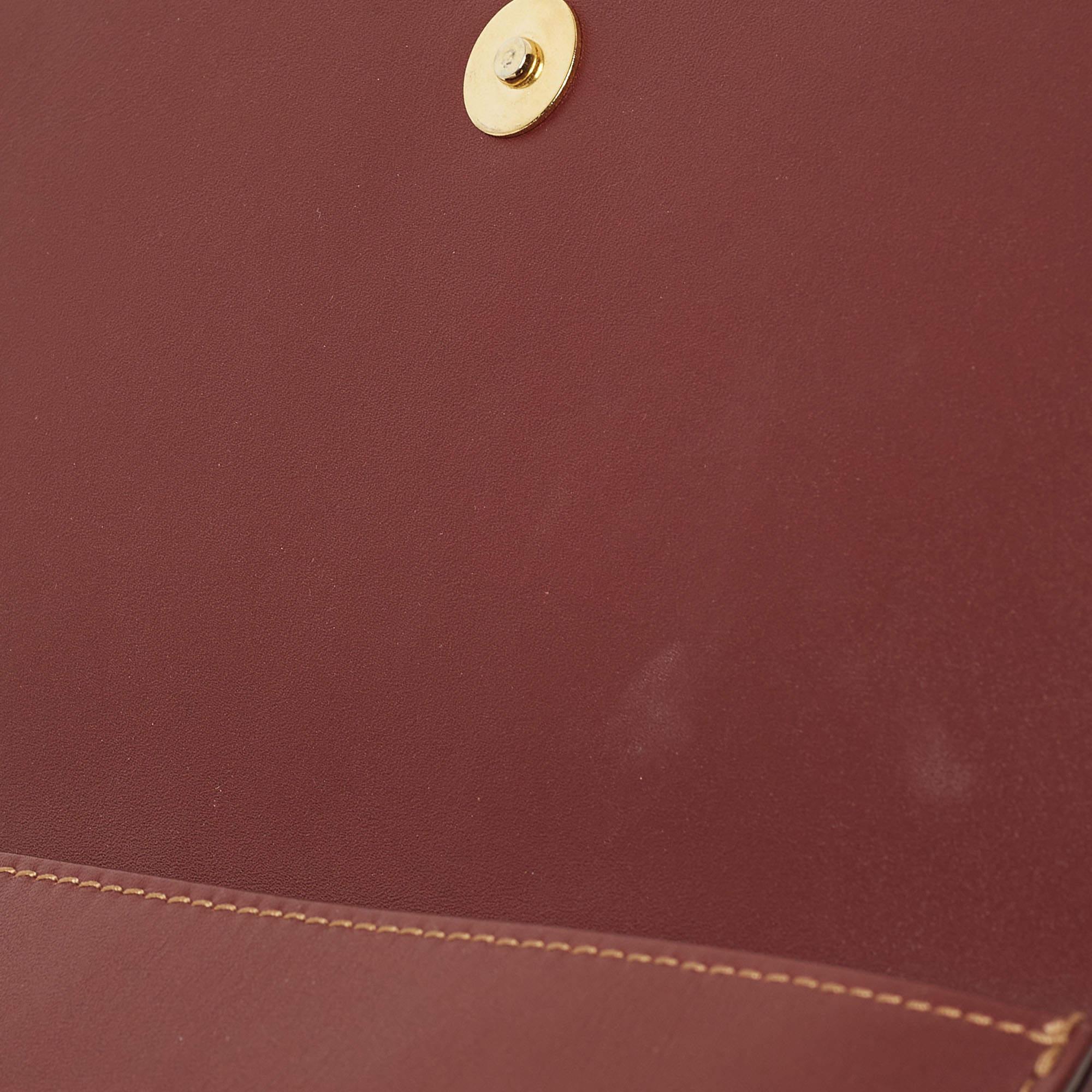 Cartier Burgundy Leather Must 21 de Cartier Flap Clutch 9