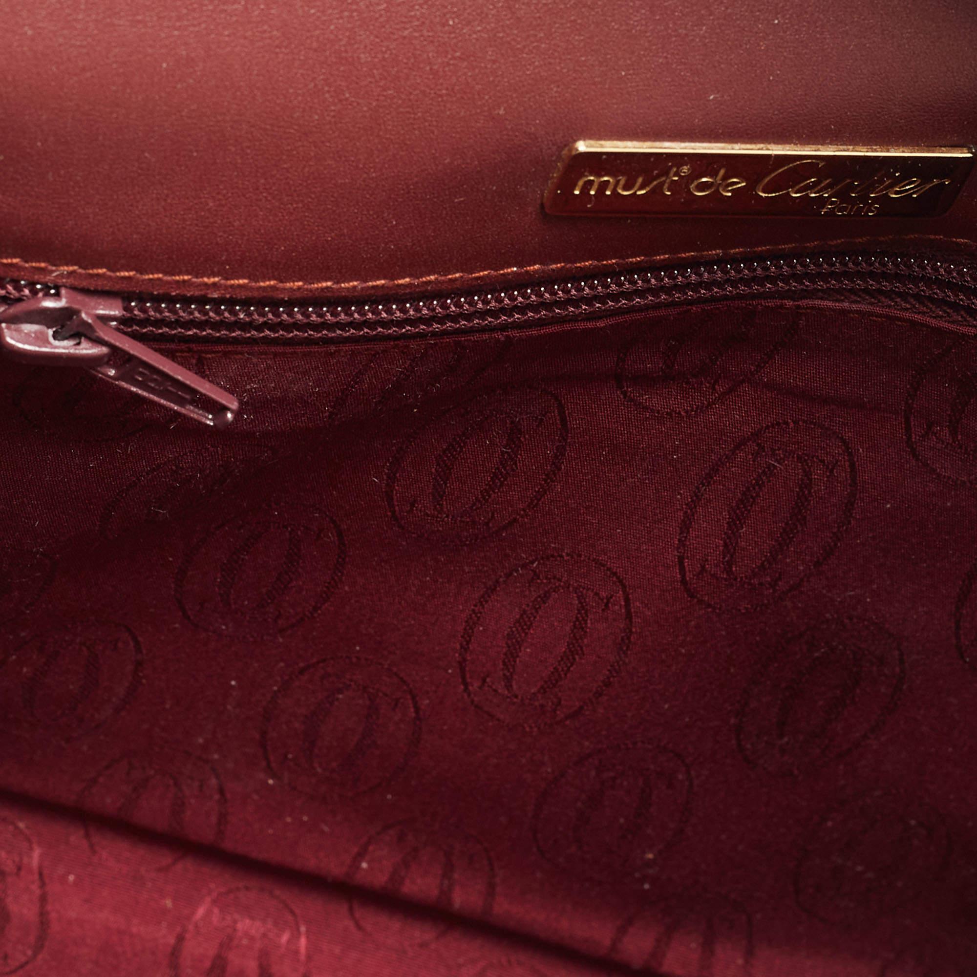 Women's Cartier Burgundy Leather Must 21 de Cartier Flap Clutch