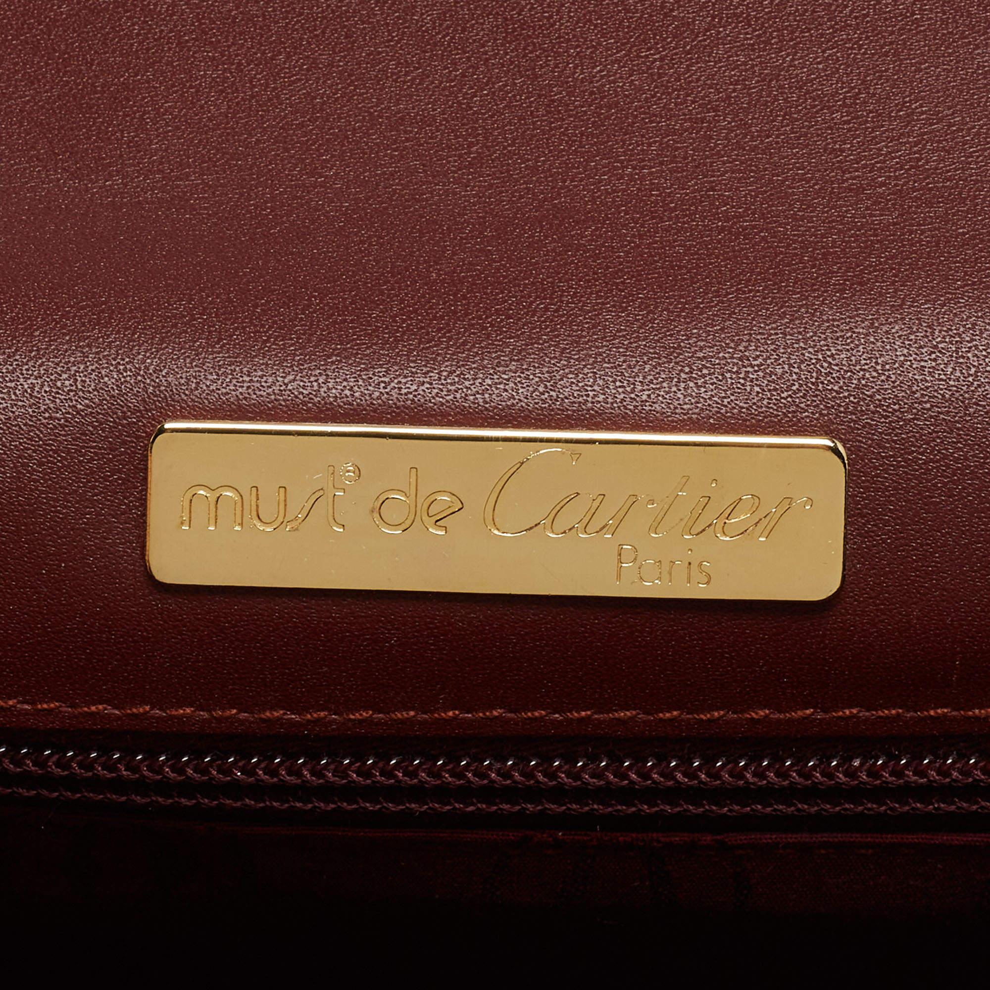 Cartier Burgundy Leather Must 21 de Cartier Flap Clutch 1