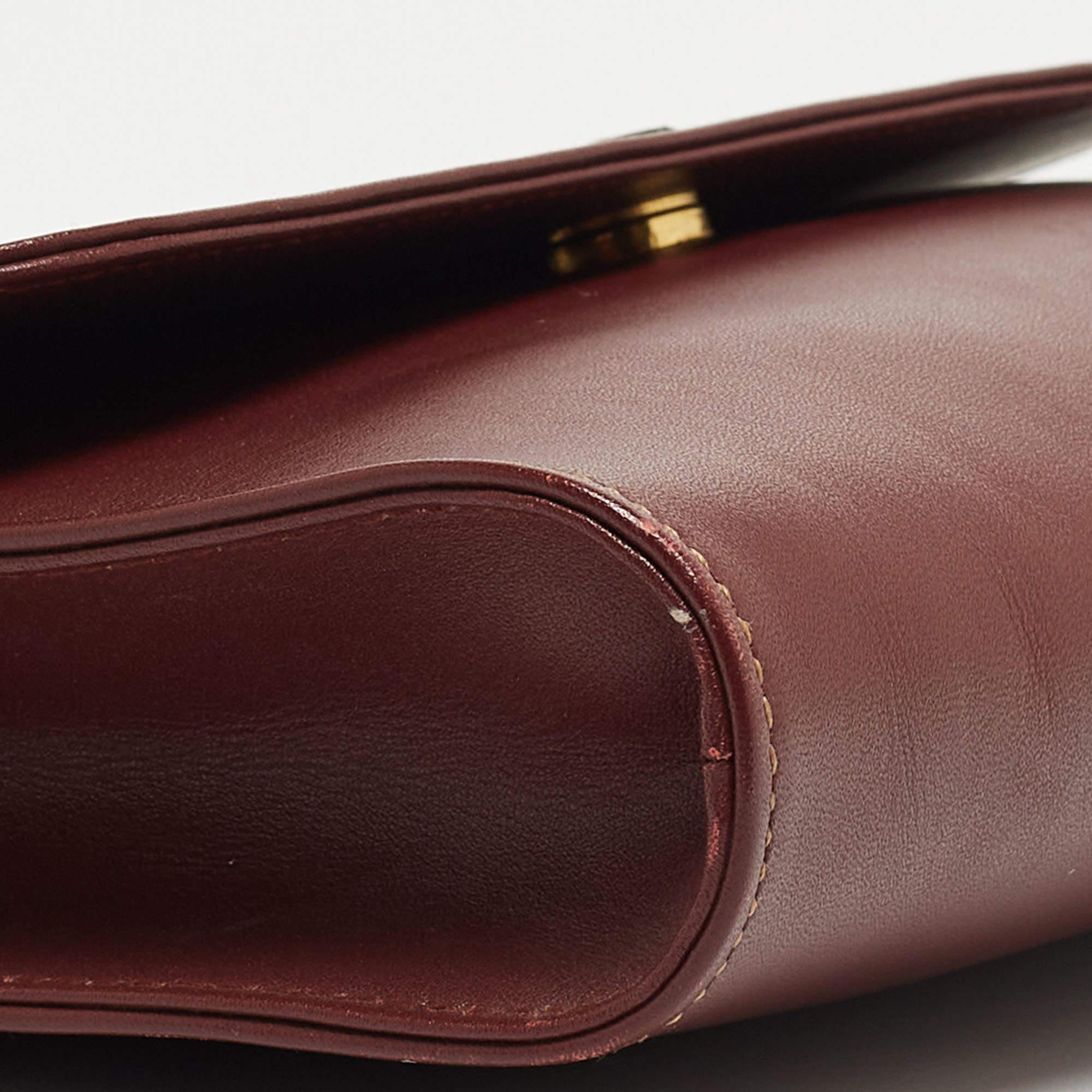 Cartier Burgundy Leather Must 21 de Cartier Flap Clutch 4